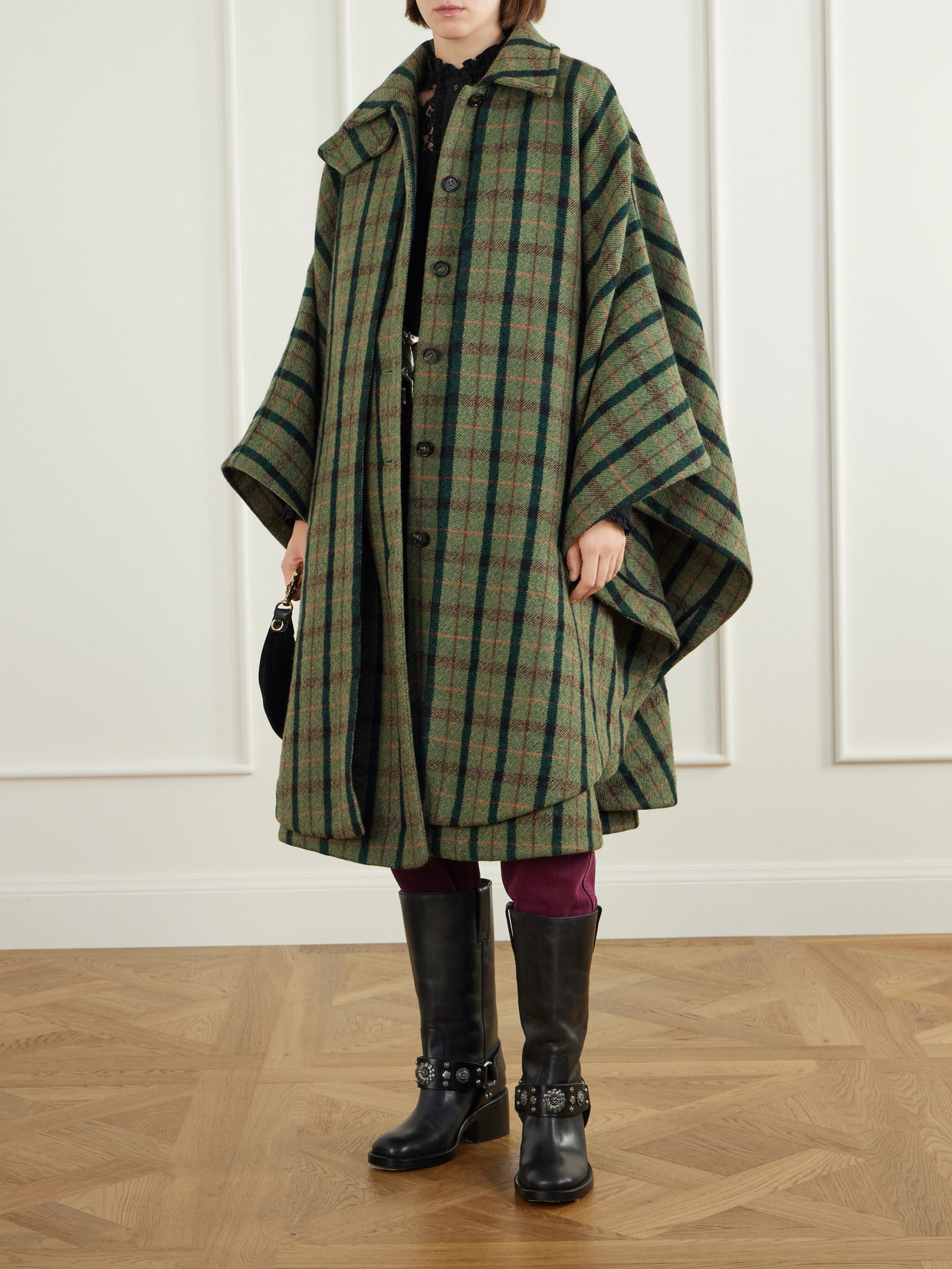 Chloé - Checked Wool And Cotton-Blend Coat