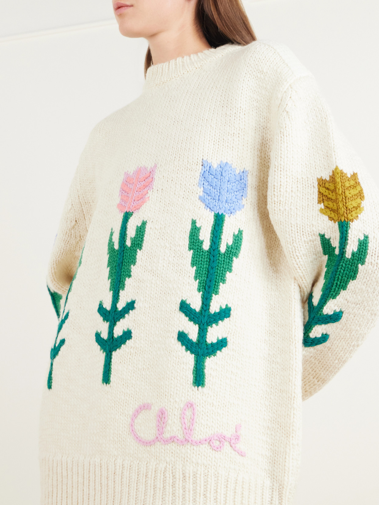 Chloé - Floral-Intarsia Sweater