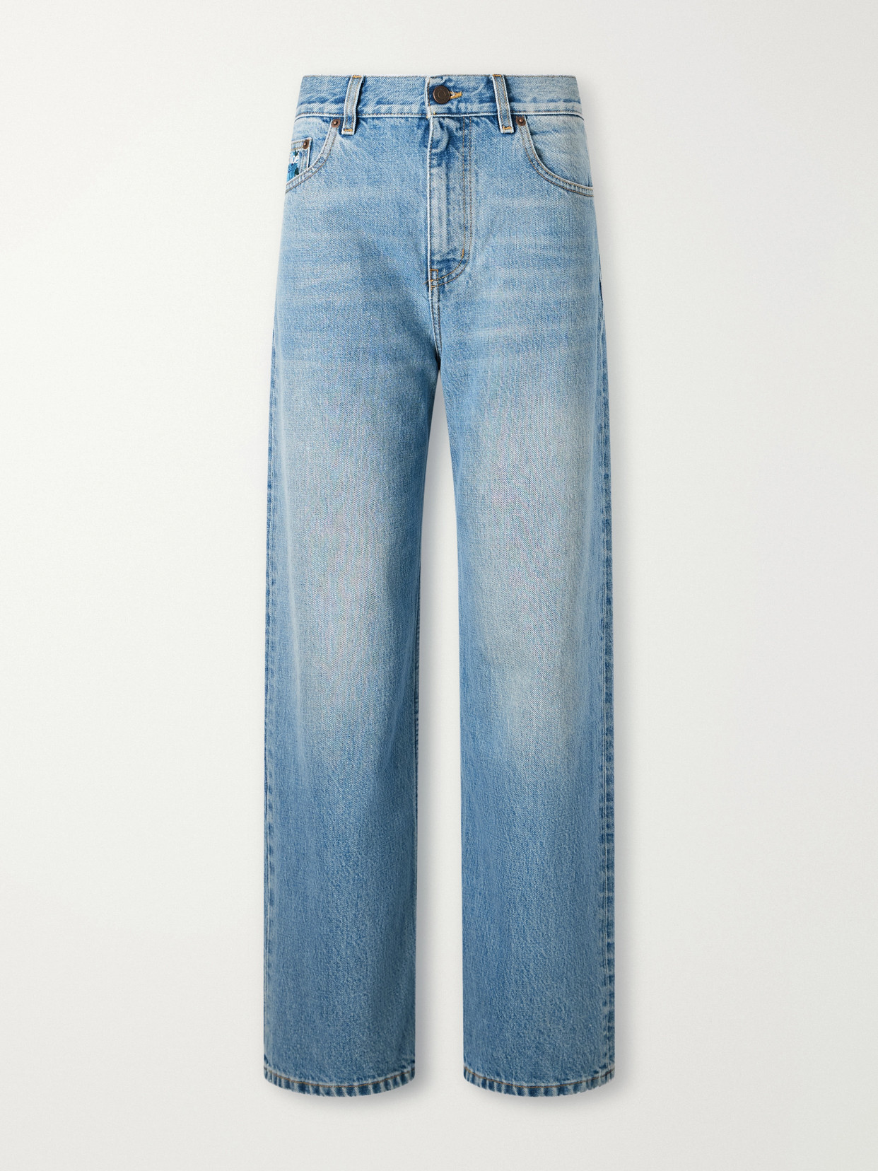 Chloé - Logo-Embroidered High-Rise Wide- Leg