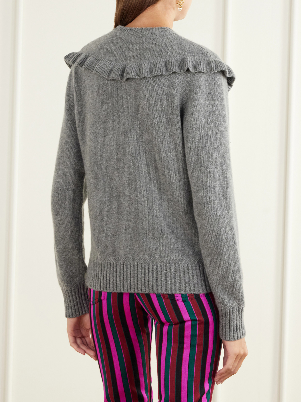 Chloé - Ruffled-Trimmed Wool And Cashmere-Blend Sweater
