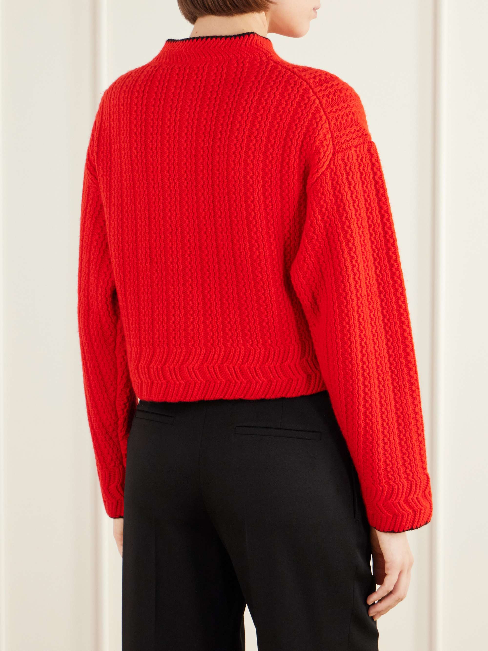 Chloé 22SS コレクション プルオーバー カシミヤウール フリンジニット CHLOÉ Embroidered wool and cashmere-blend cardigan | NET-A-PORTER US