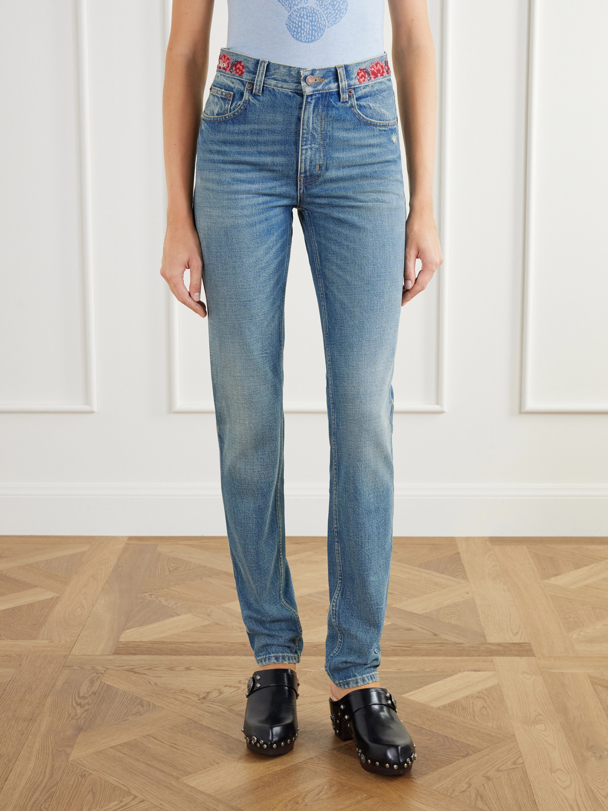Chloé - Embroidered High-Rise Skinny