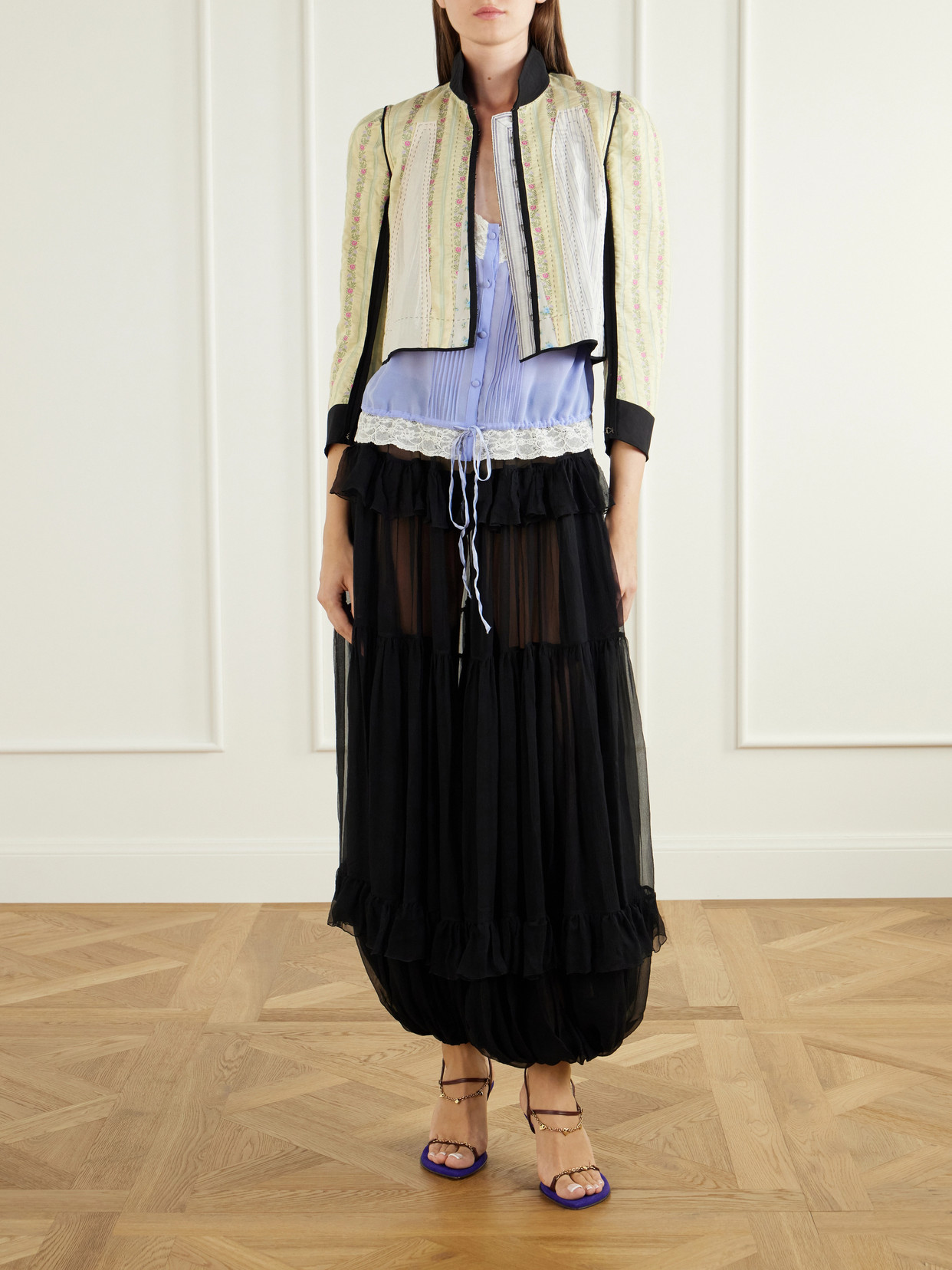 Chloé - Floral-Jacquard Linen And Cotton-Blend Poplin Jacket