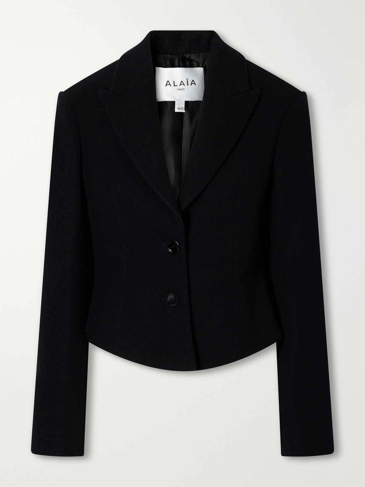 Alaïa Cropped Wool-felt Blazer In Black