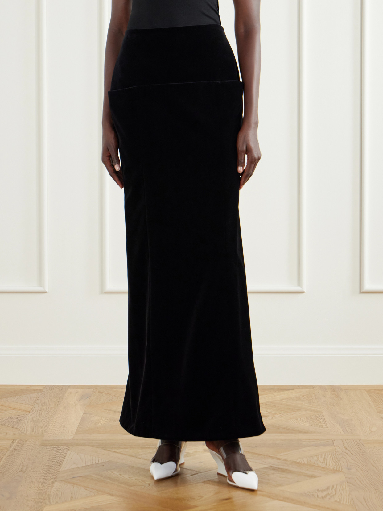 Alaïa - Cotton-Velvet Midi