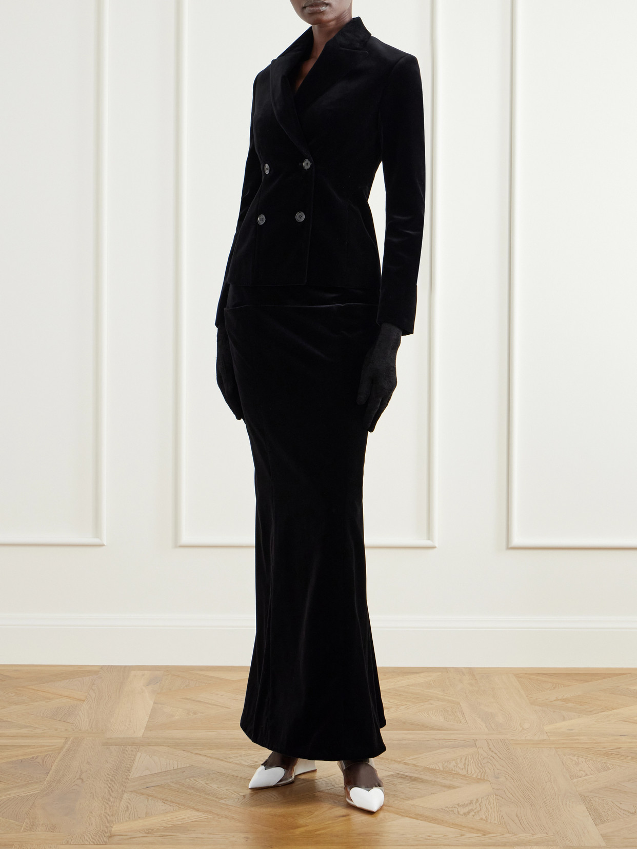 Alaïa - Cotton-Velvet Midi