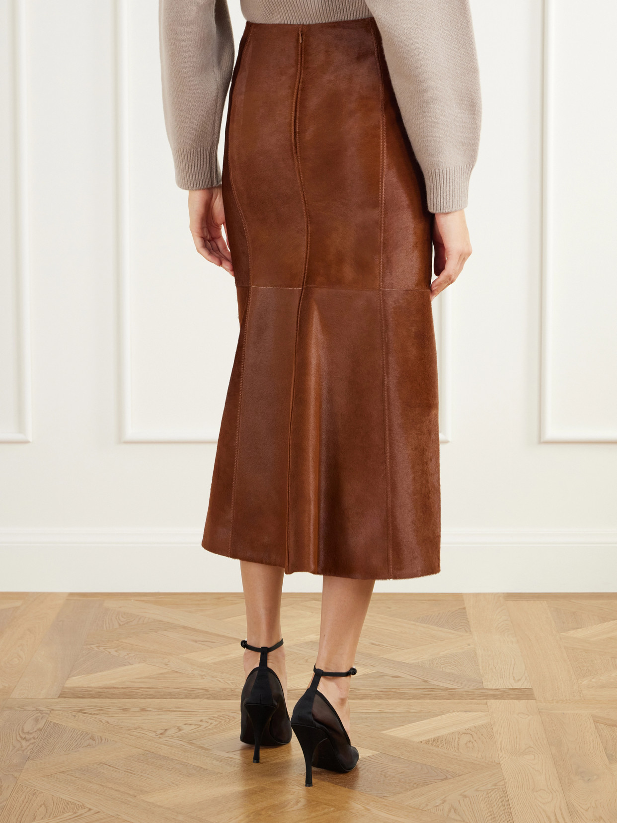 Alaïa - Paneled Calf-Hair Midi