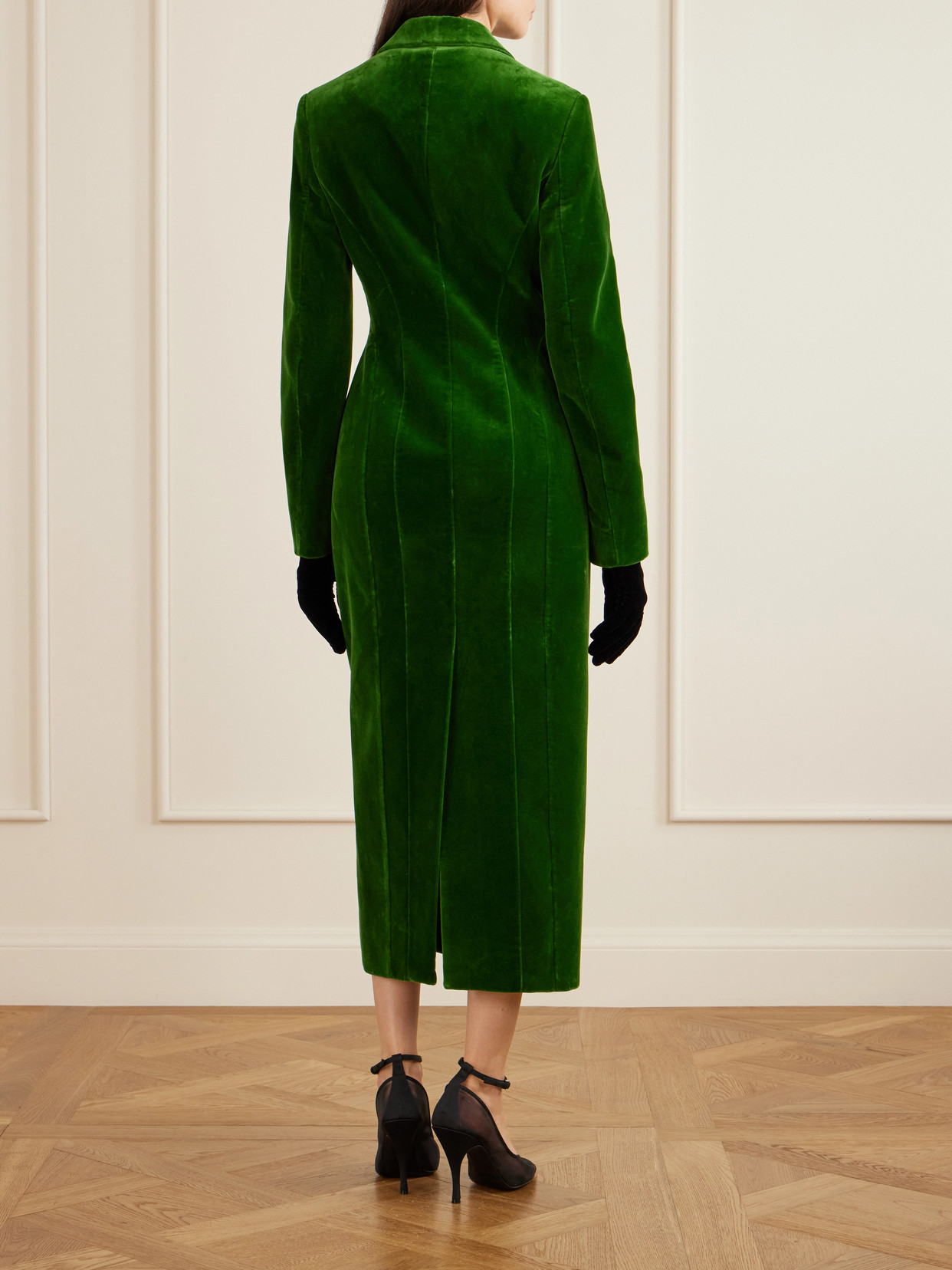 Alaïa - Double-Breasted Cotton-Velvet Coat