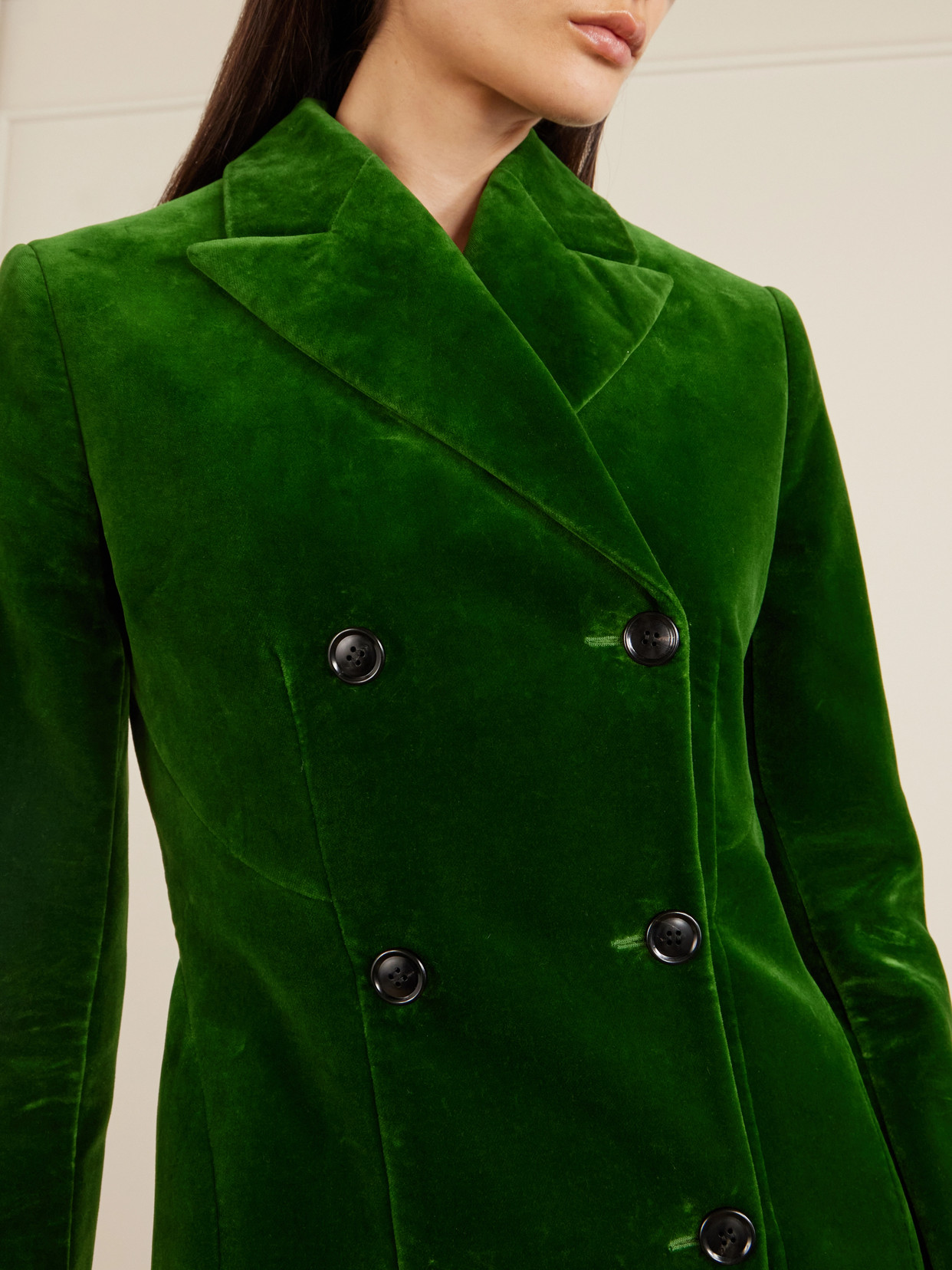 Alaïa - Double-Breasted Cotton-Velvet Coat