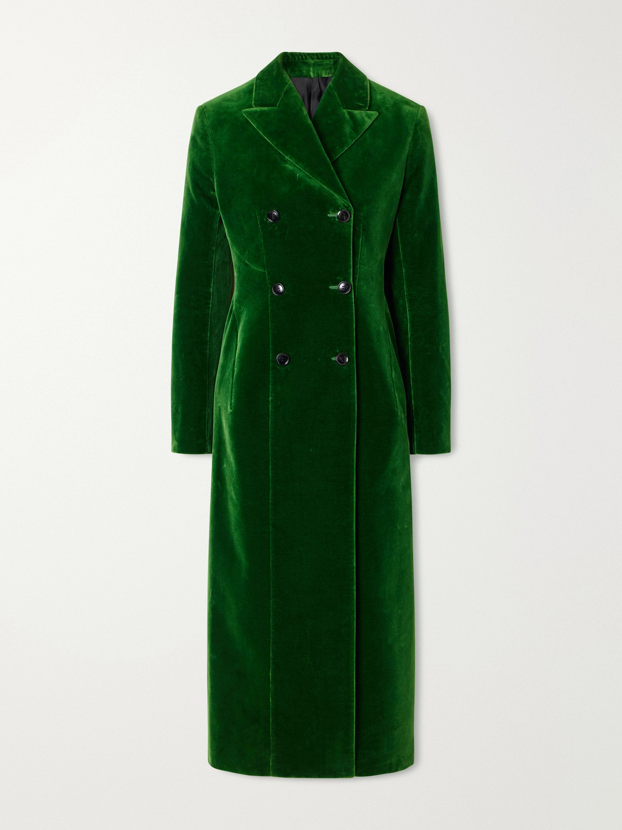 Alaïa - Double-Breasted Cotton-Velvet Coat