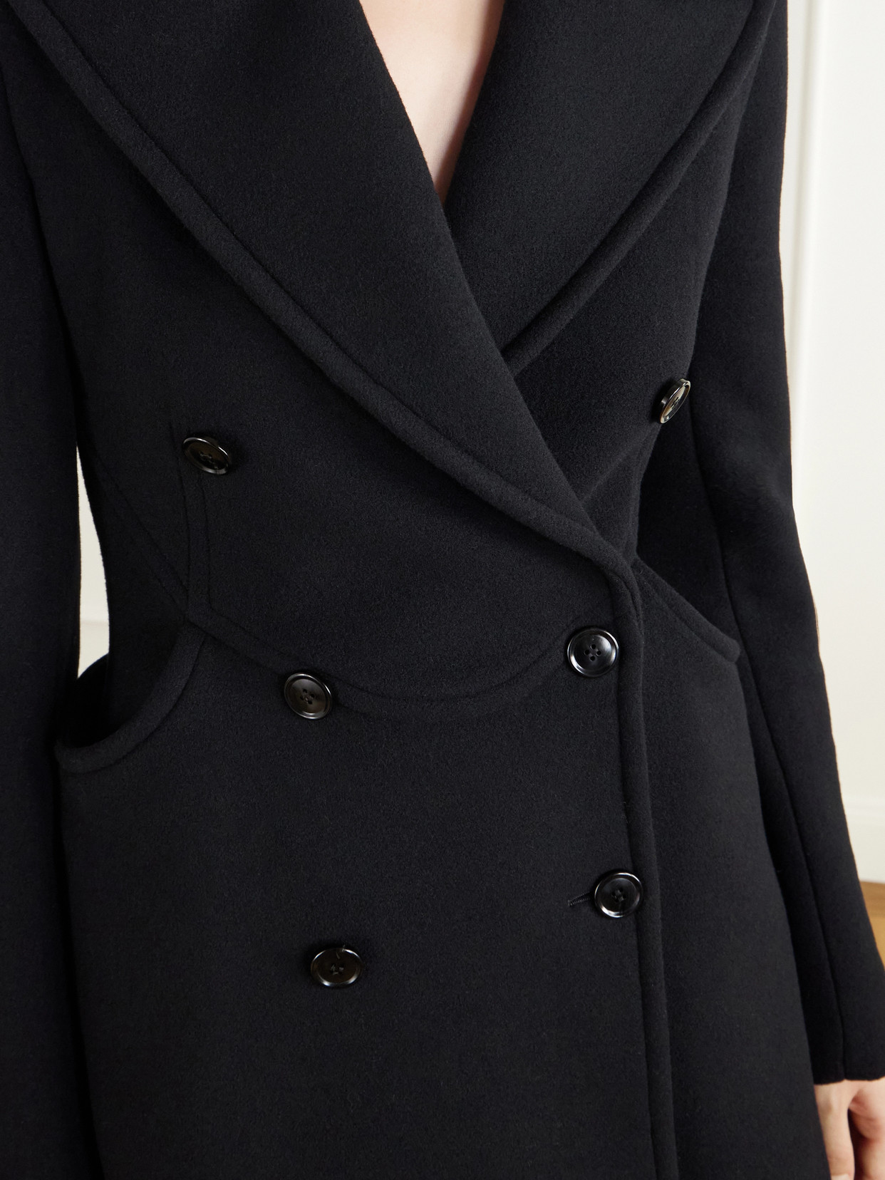 Alaïa - Double-Breasted Wool-Woven Coat