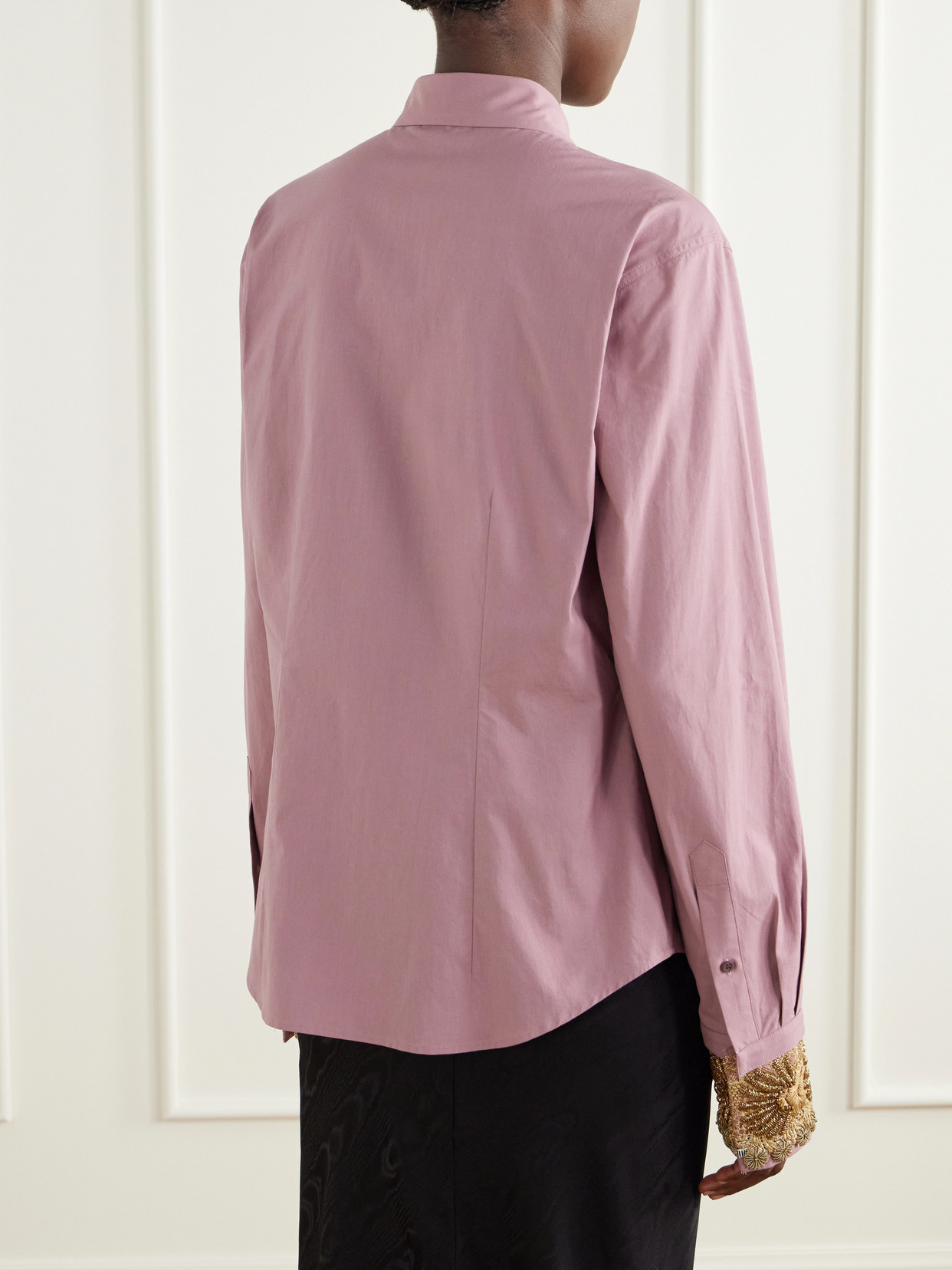 Embroidered Cotton-Poplin Shirt