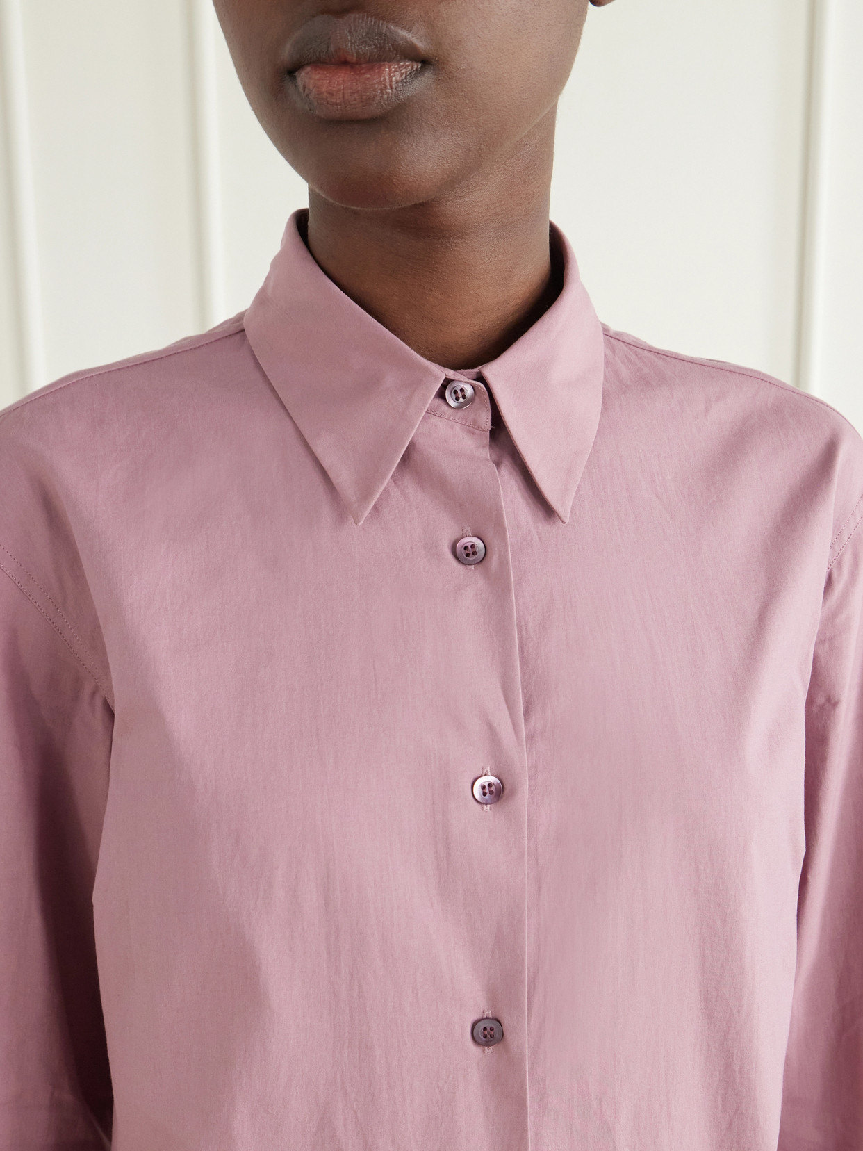 Embroidered Cotton-Poplin Shirt