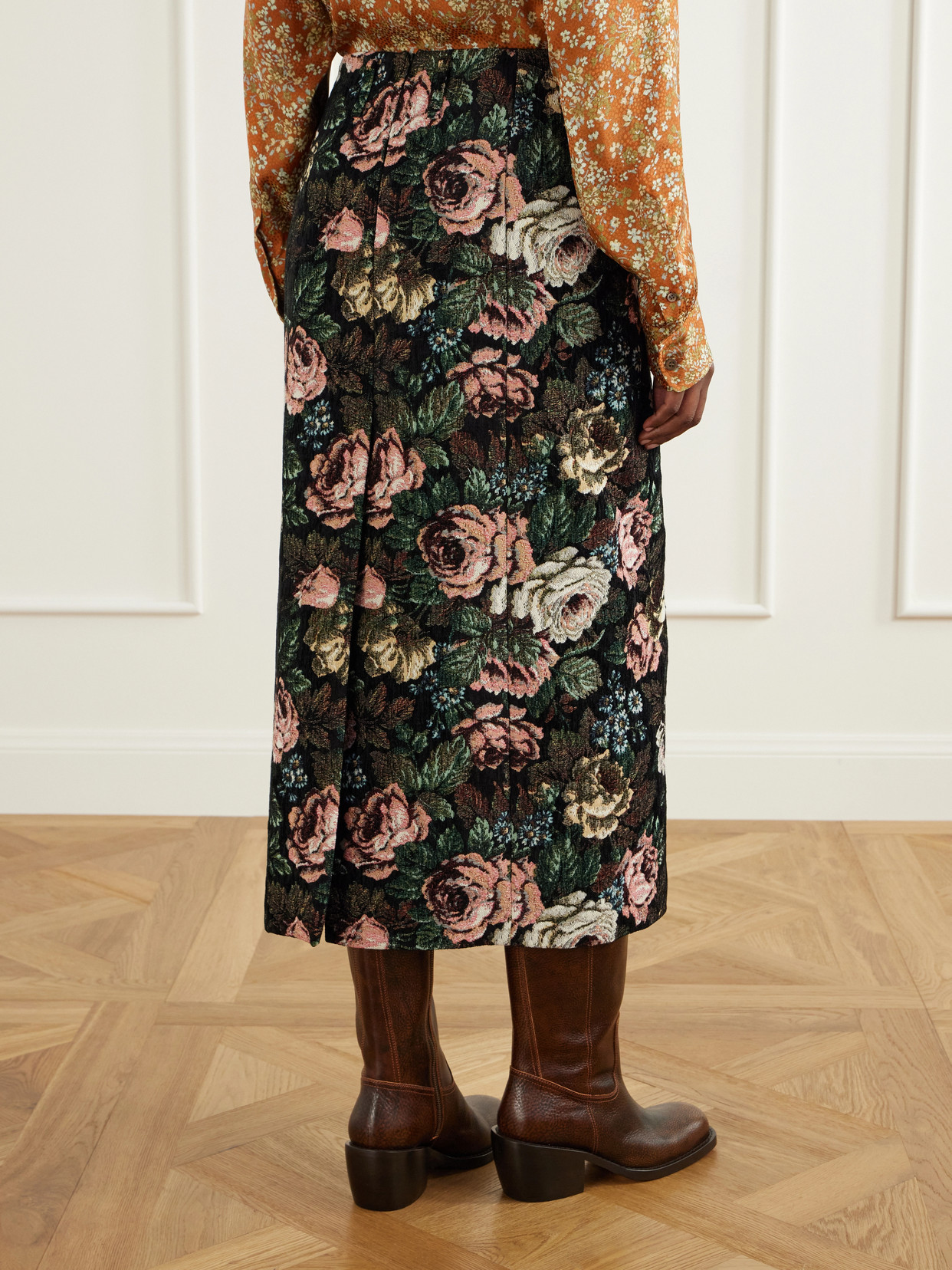 Floral-Jacquard Midi