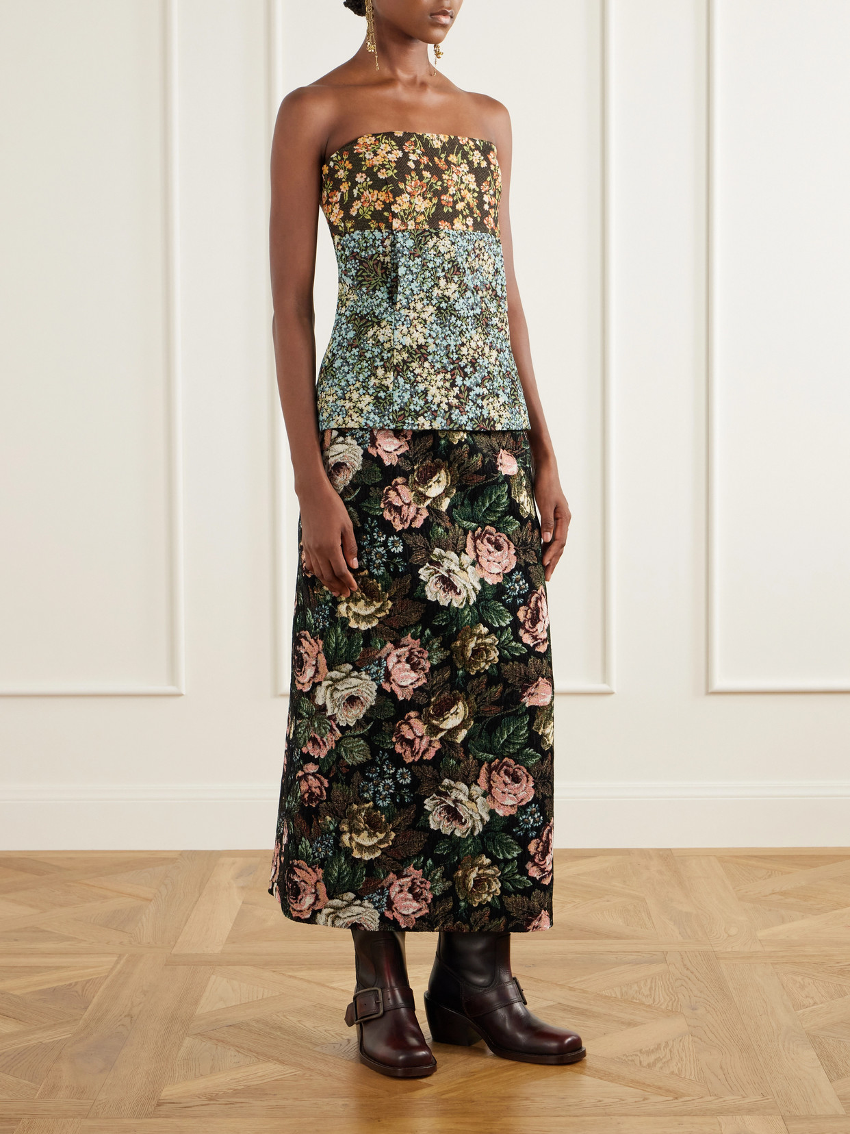 Floral-Jacquard Midi