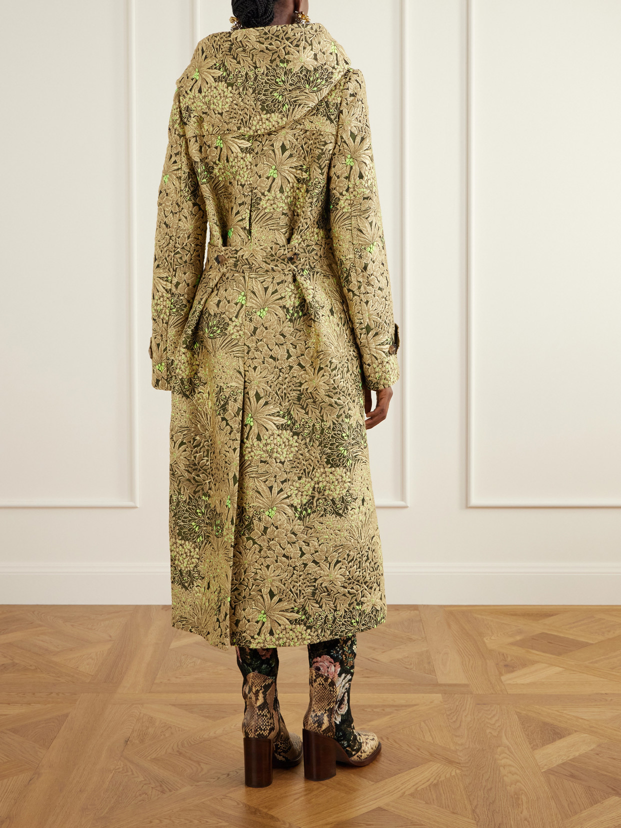 Paisley-Jacquard Brocade Coat