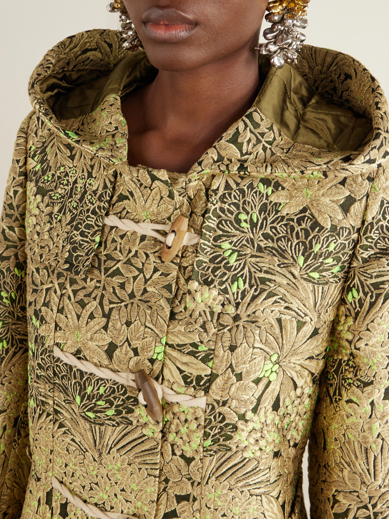 Paisley-Jacquard Brocade Coat
