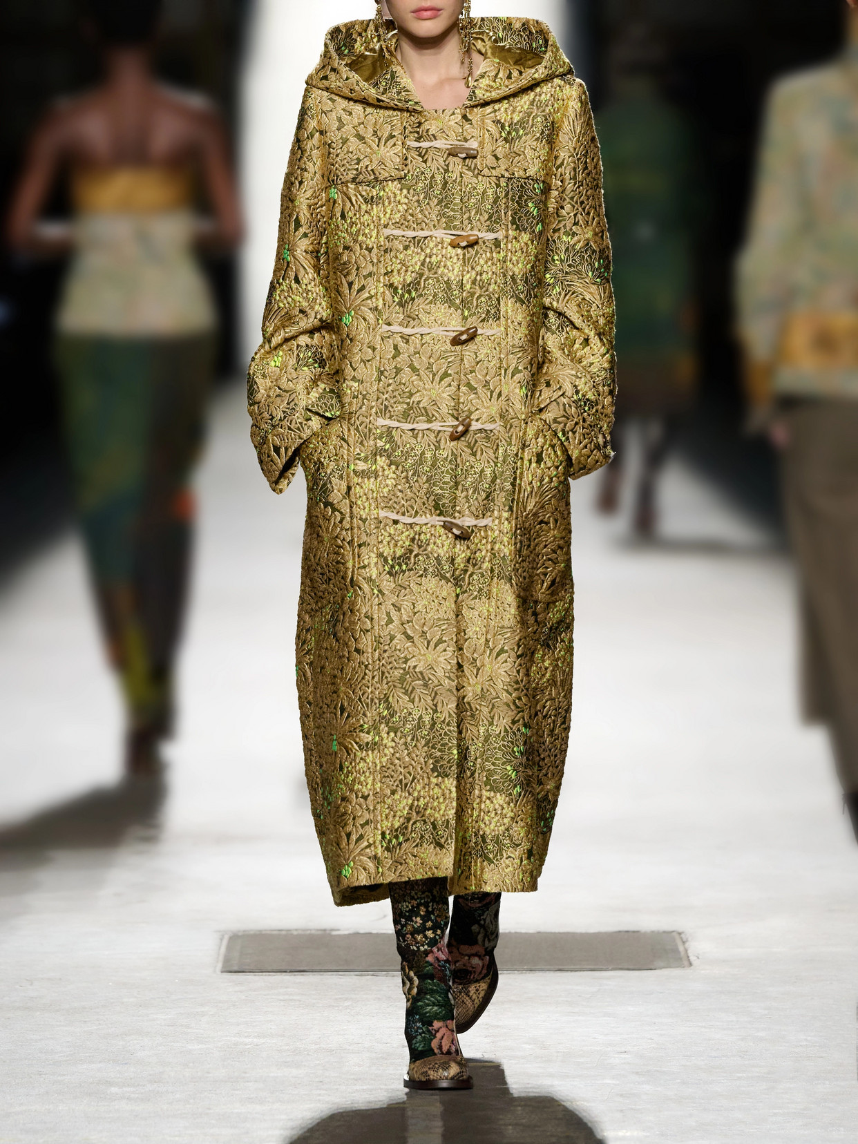 Paisley-Jacquard Brocade Coat