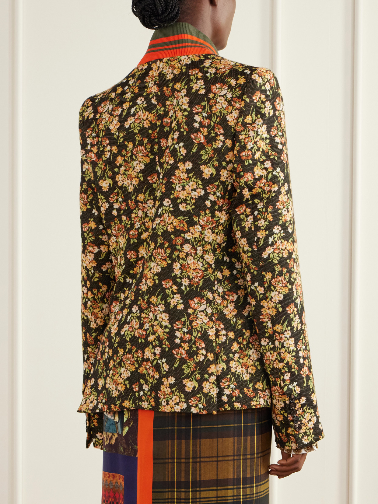 Britt Floral-Jacquard Cotton-Blend Jacket