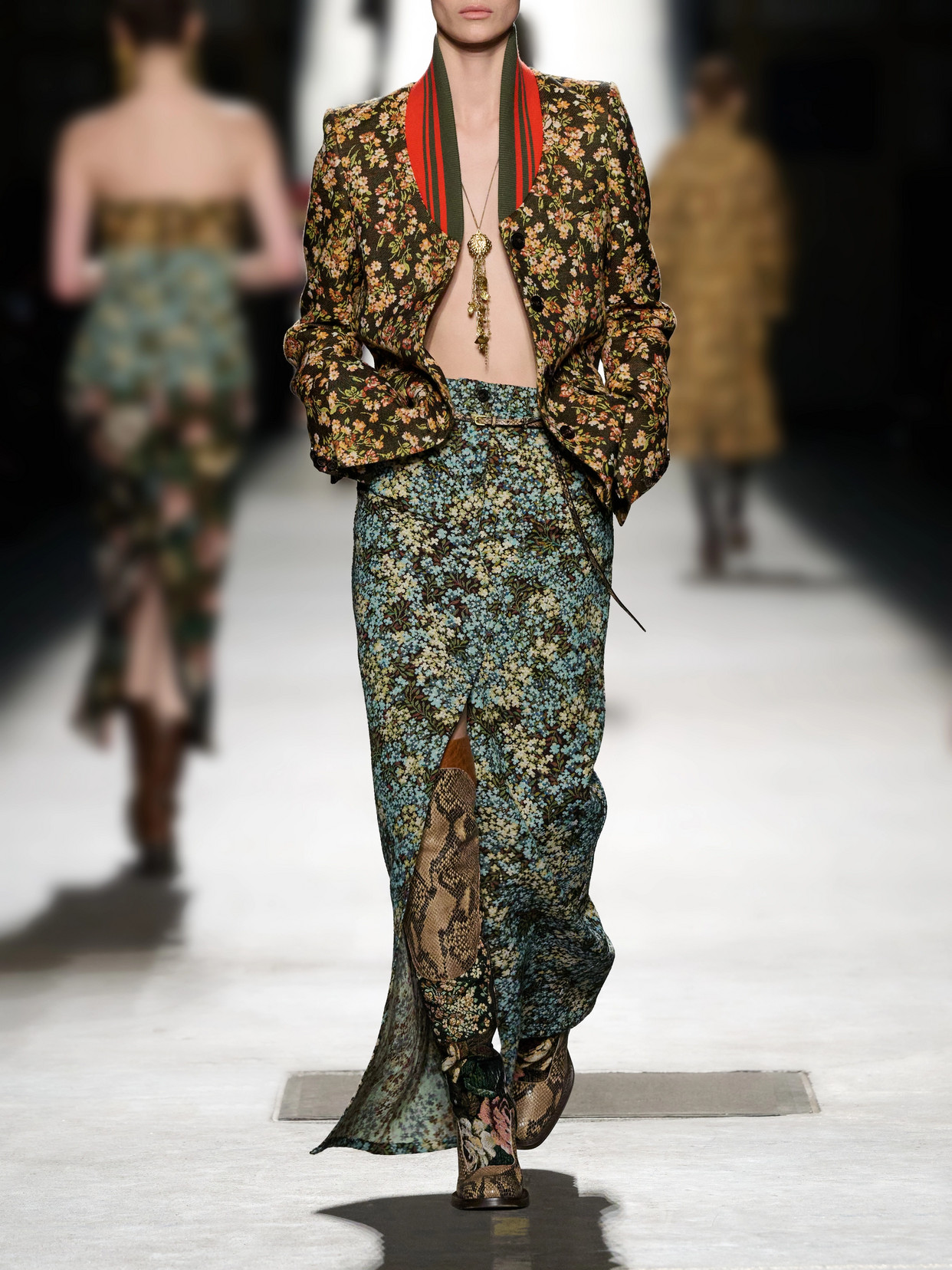 Britt Floral-Jacquard Cotton-Blend Jacket