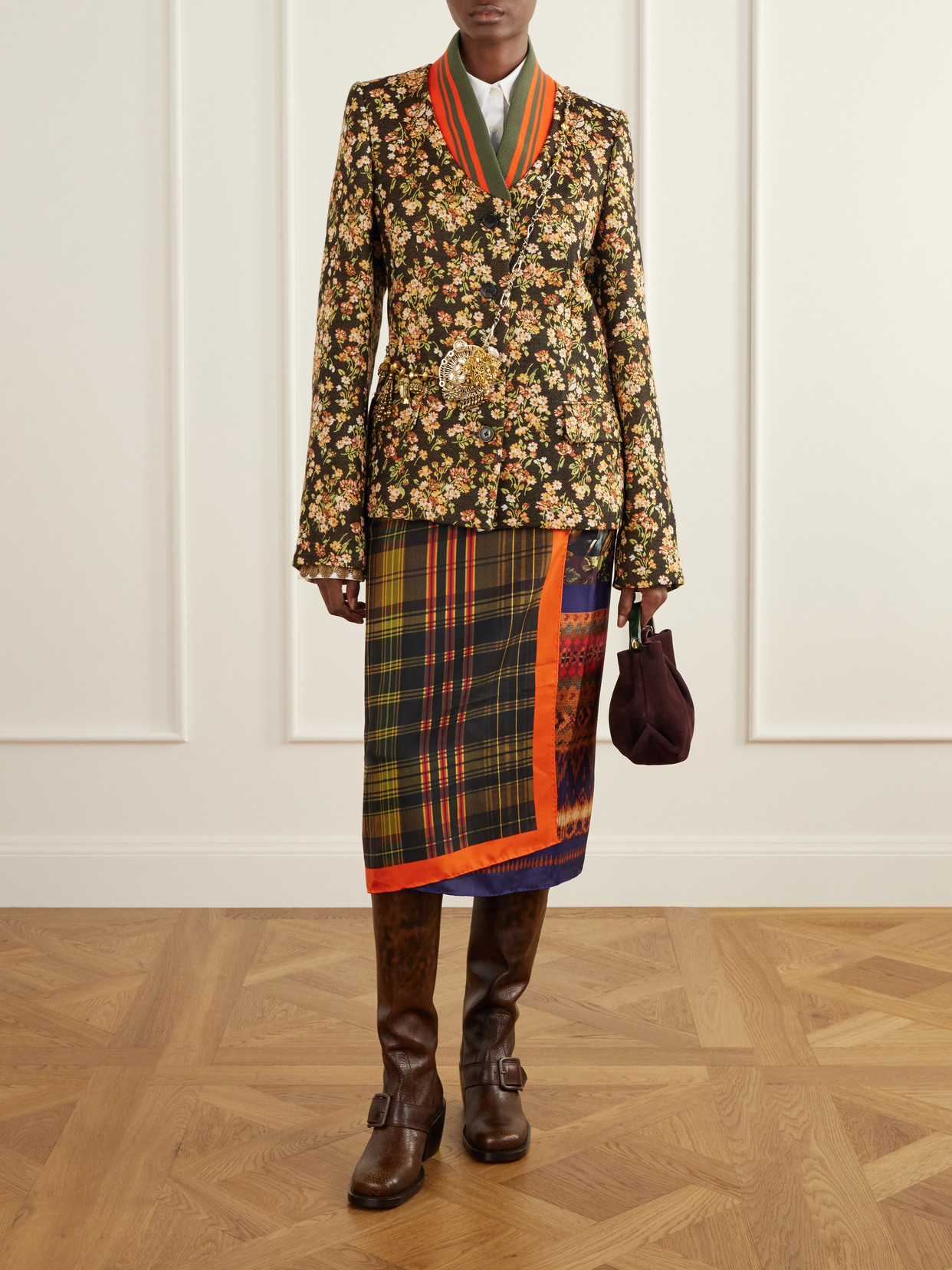 Britt Floral-Jacquard Cotton-Blend Jacket