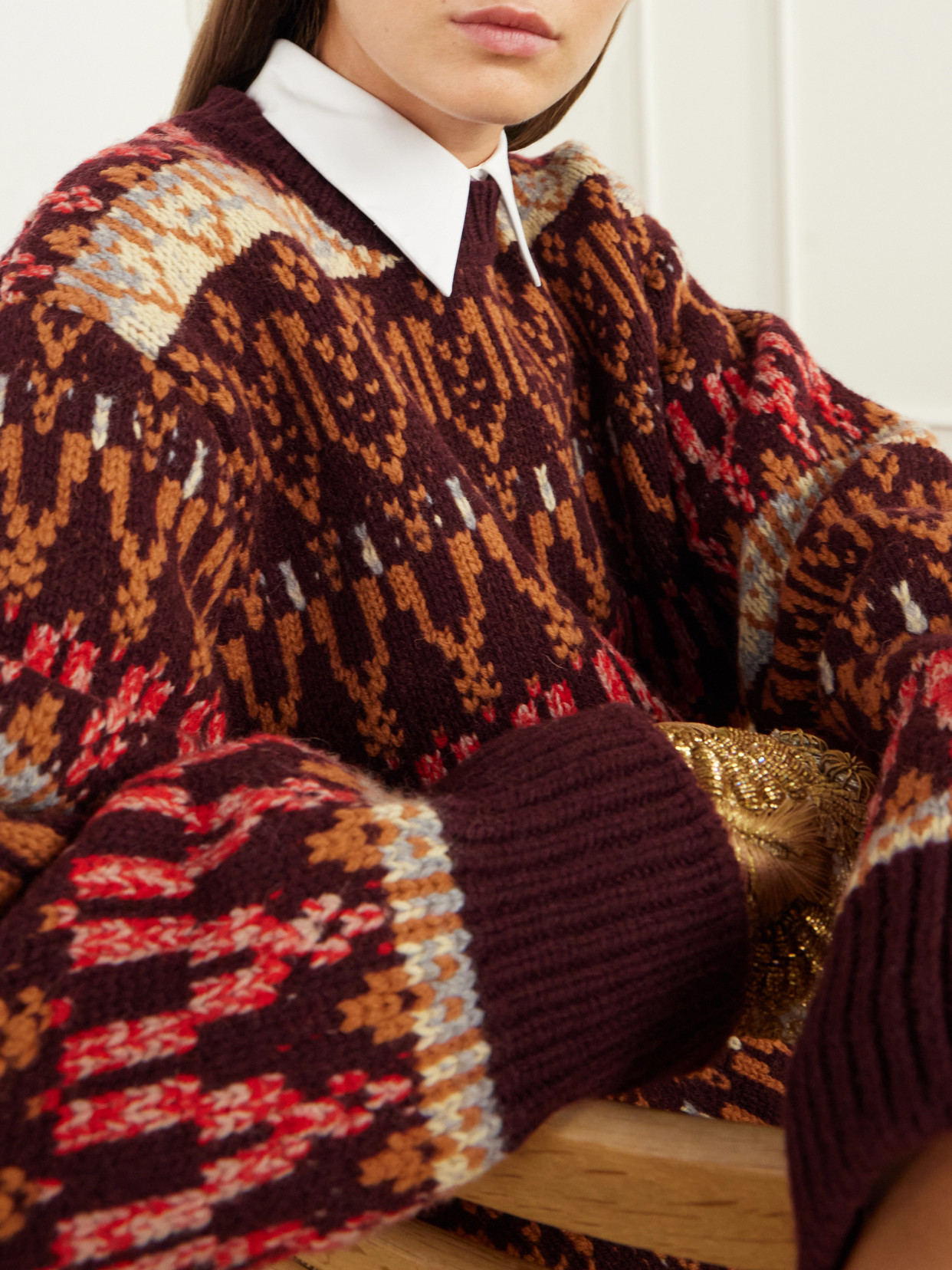 Fair Isle Intarsia-Knit Wool And Cashmere-Blend Sweater