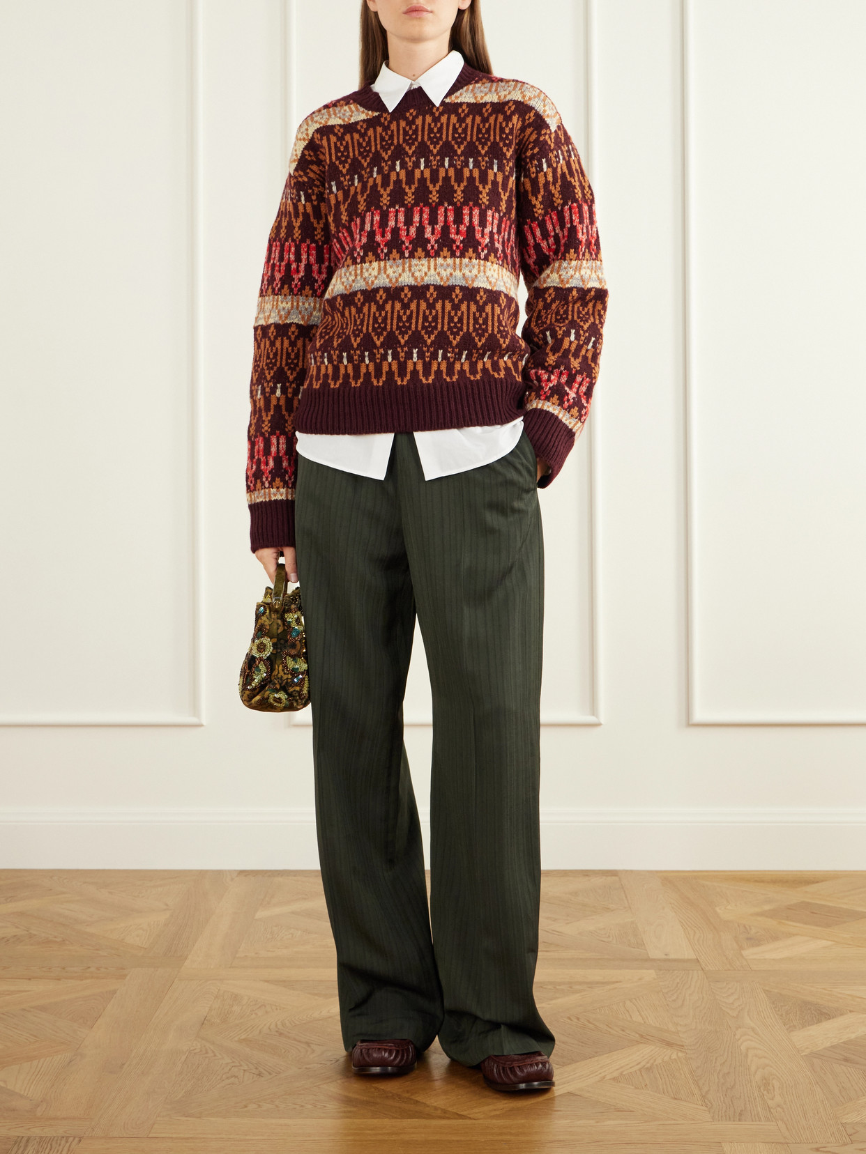 Fair Isle Intarsia-Knit Wool And Cashmere-Blend Sweater