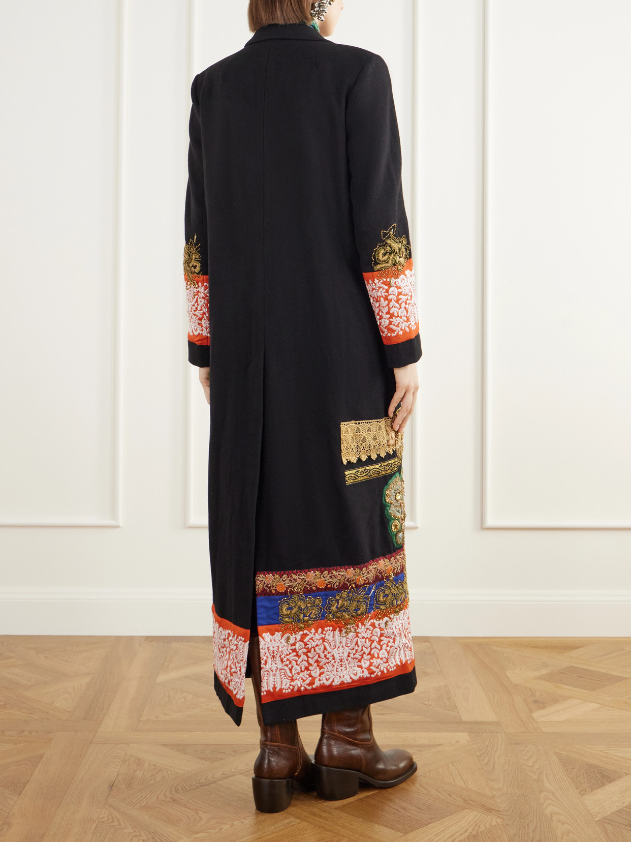 Embellished Wool-Felt Coat