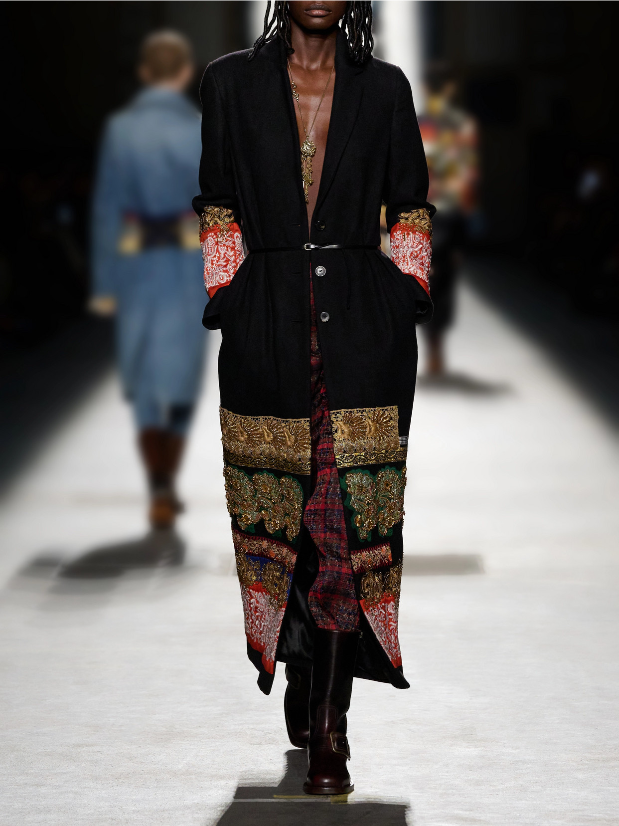 Embellished Wool-Felt Coat