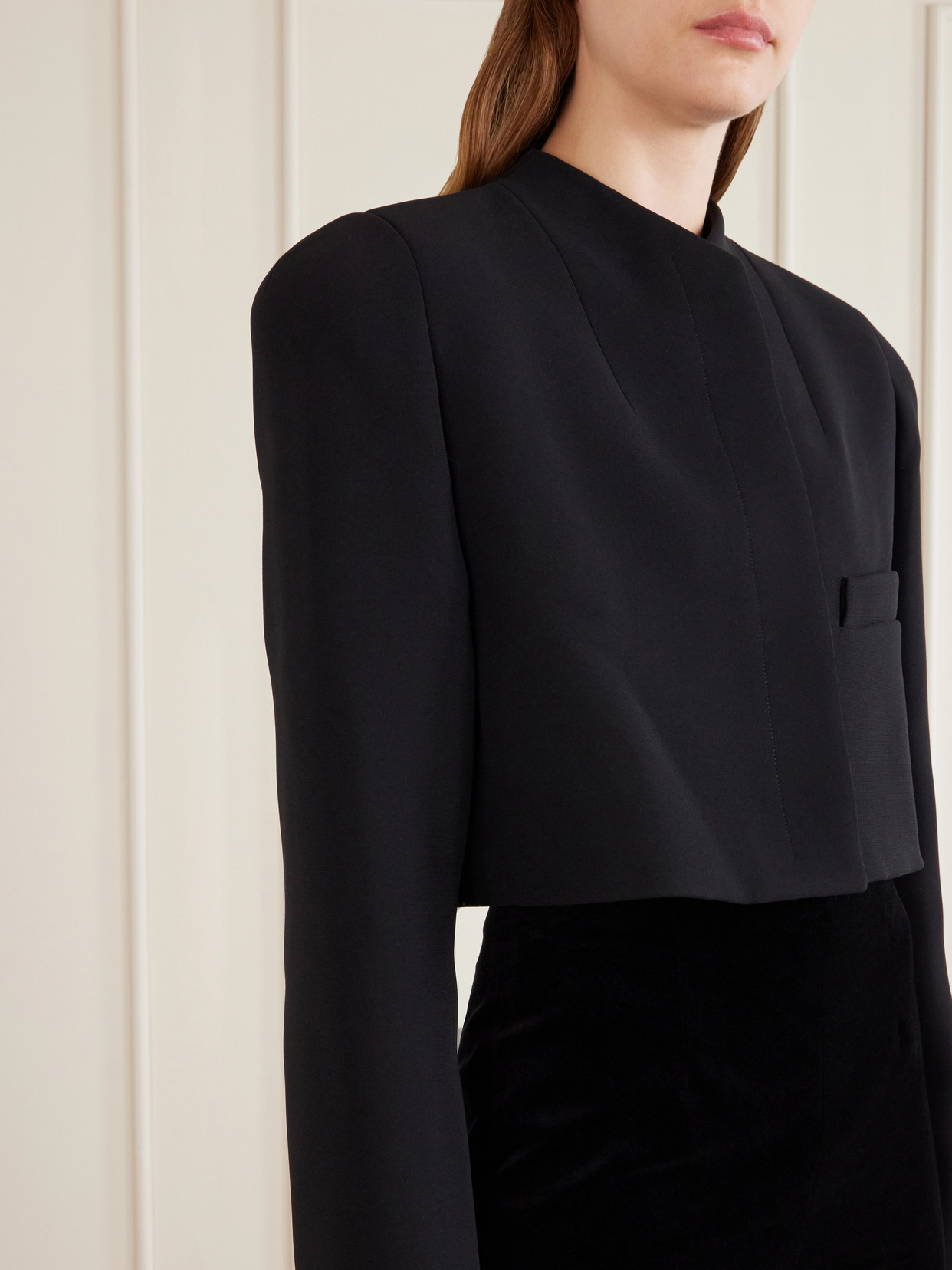 Samo Cropped Crepe Jacket