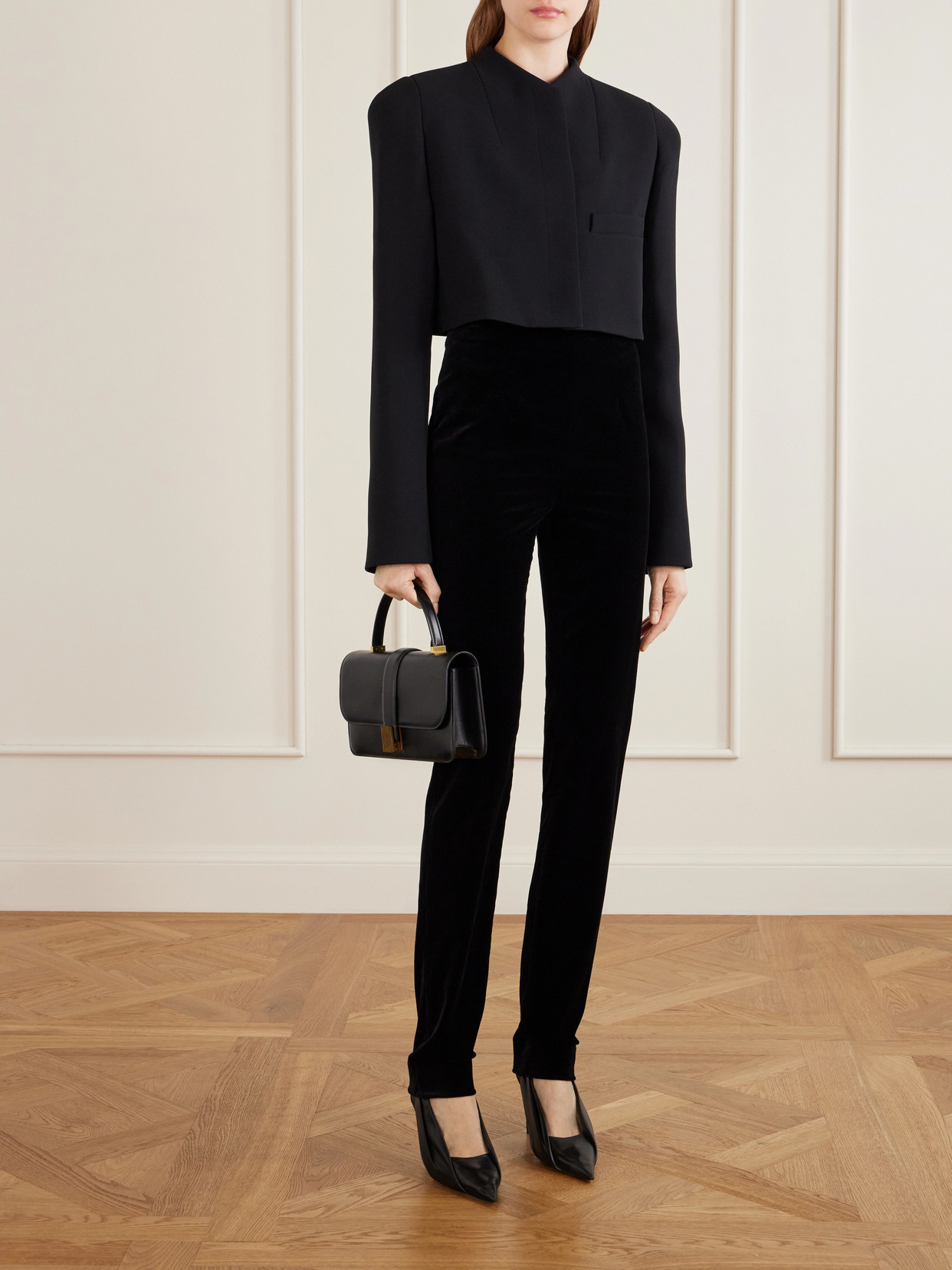 Samo Cropped Crepe Jacket