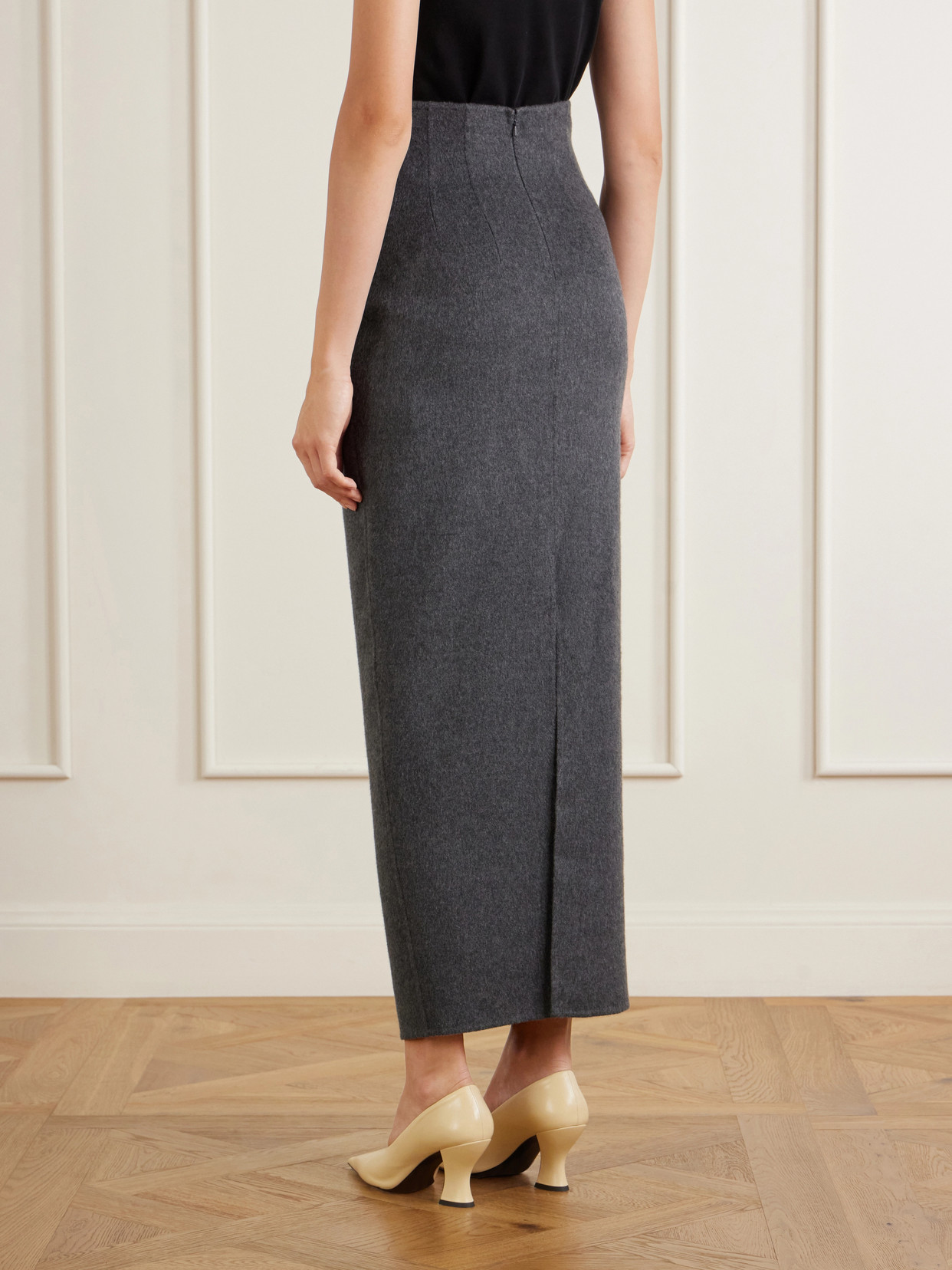 Loxley Darted Wool, Silk And Cashmere-Blend Felt Midi