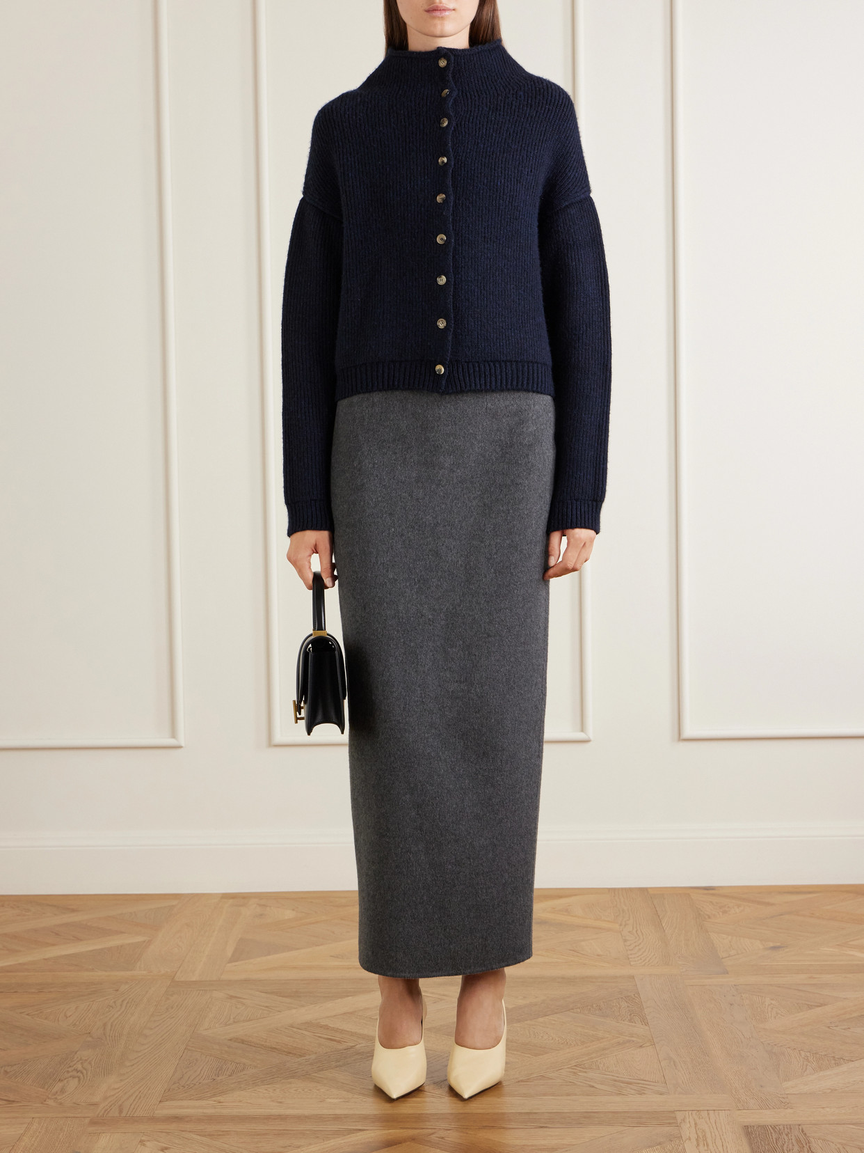 Loxley Darted Wool, Silk And Cashmere-Blend Felt Midi