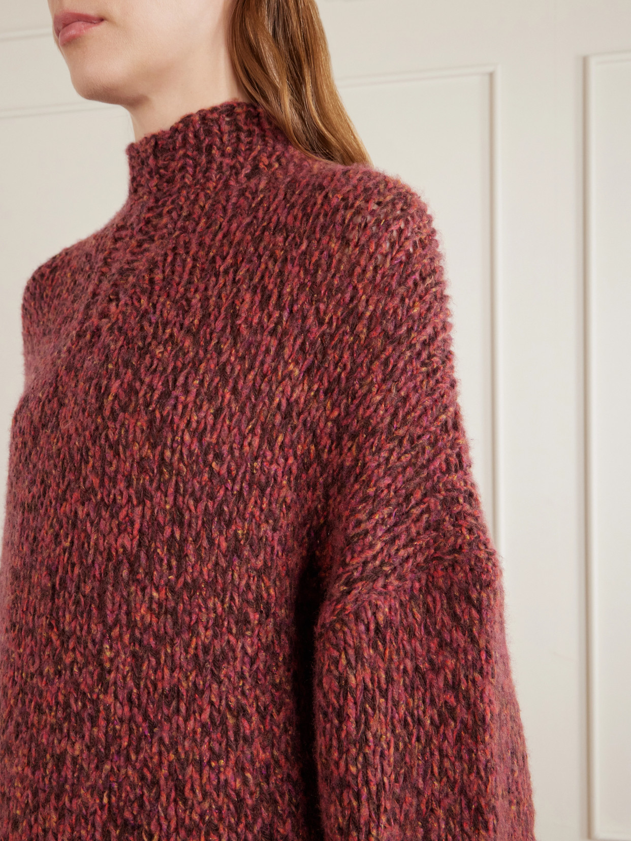 Seth Oversized Cashmere And Silk-Blend Mélange Turtleneck Sweater