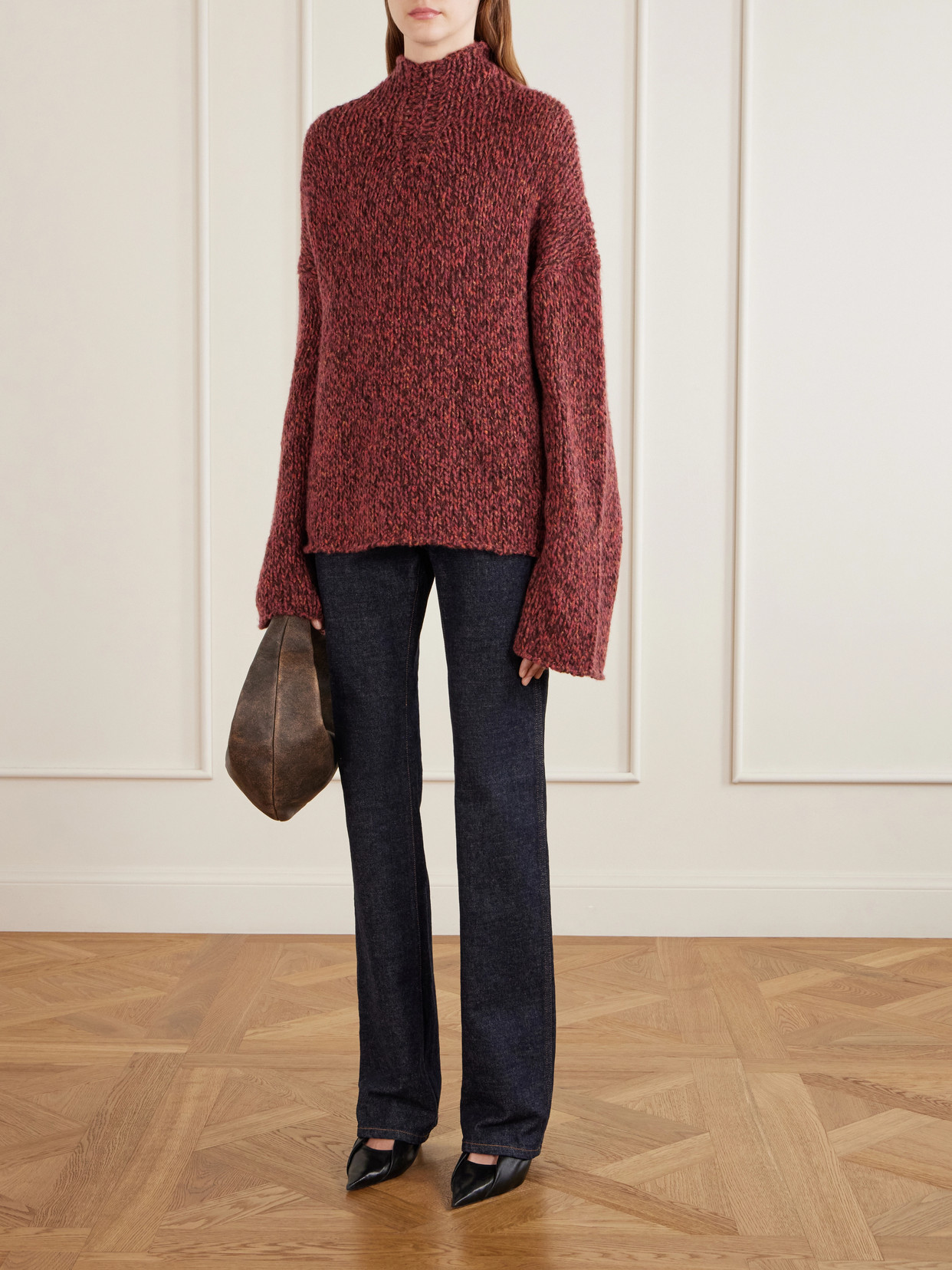 Seth Oversized Cashmere And Silk-Blend Mélange Turtleneck Sweater