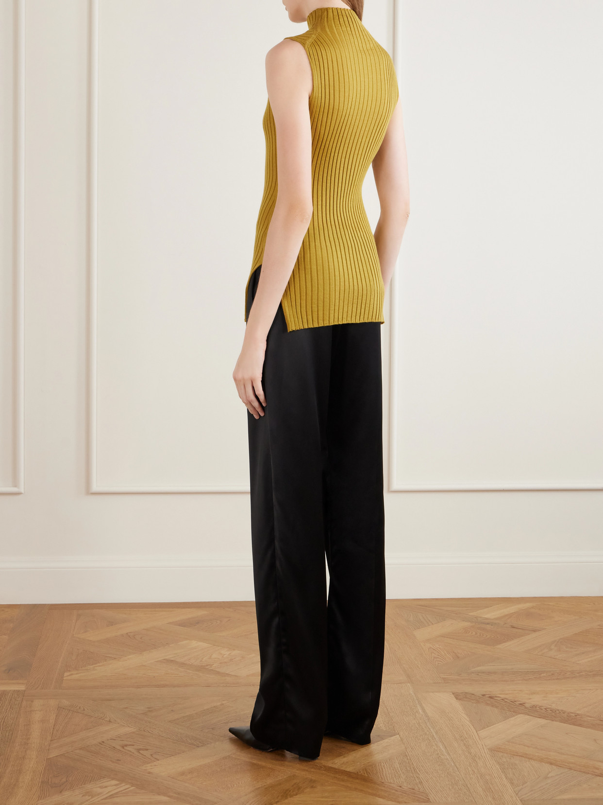 Karla Ribbed Wool And Silk-Blend Tank