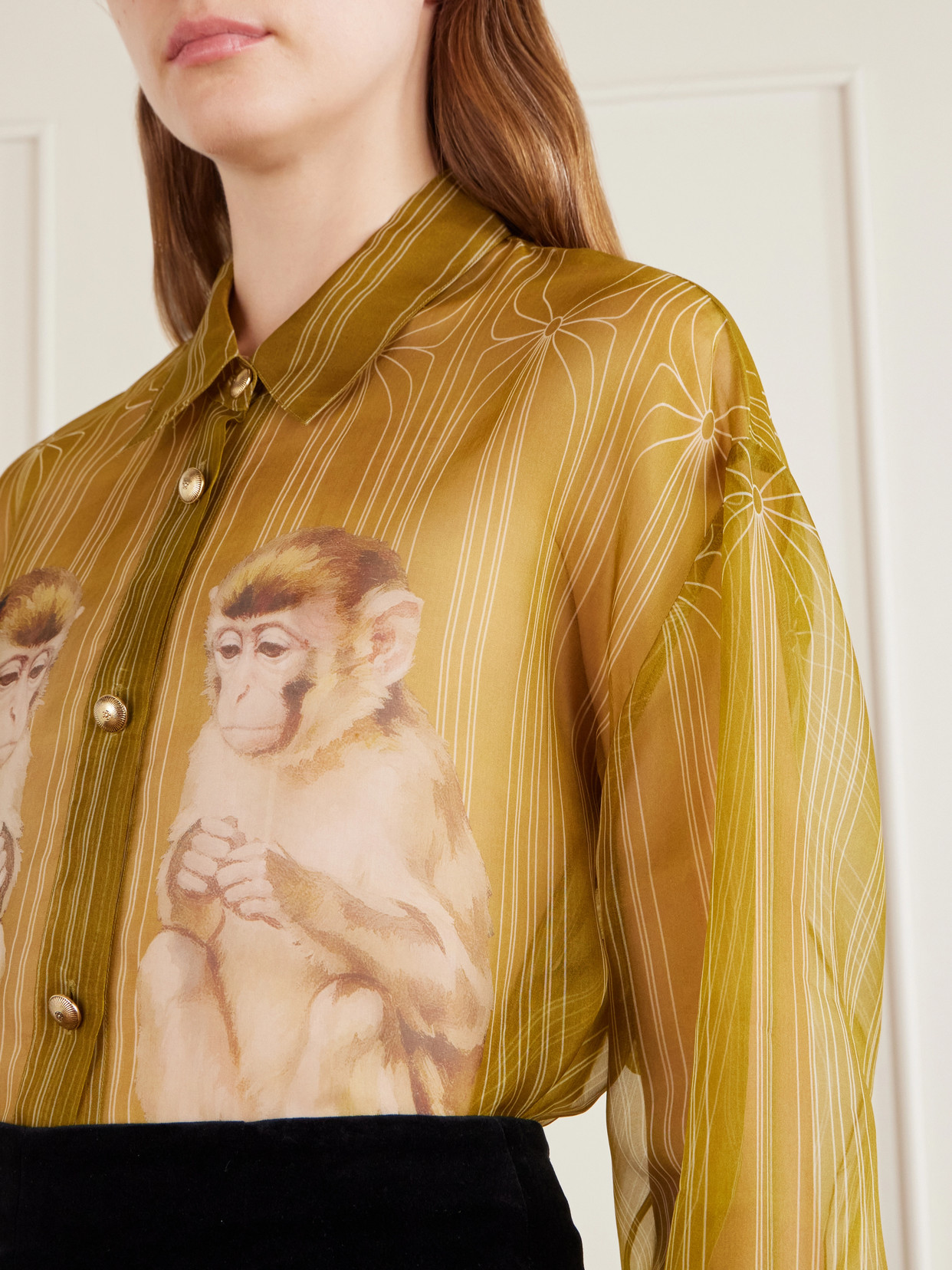 Goya Printed Silk-Organza Shirt