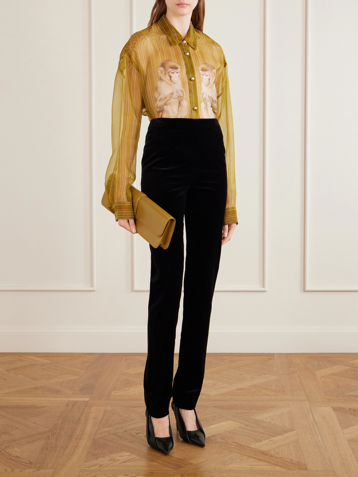 Goya Printed Silk-Organza Shirt