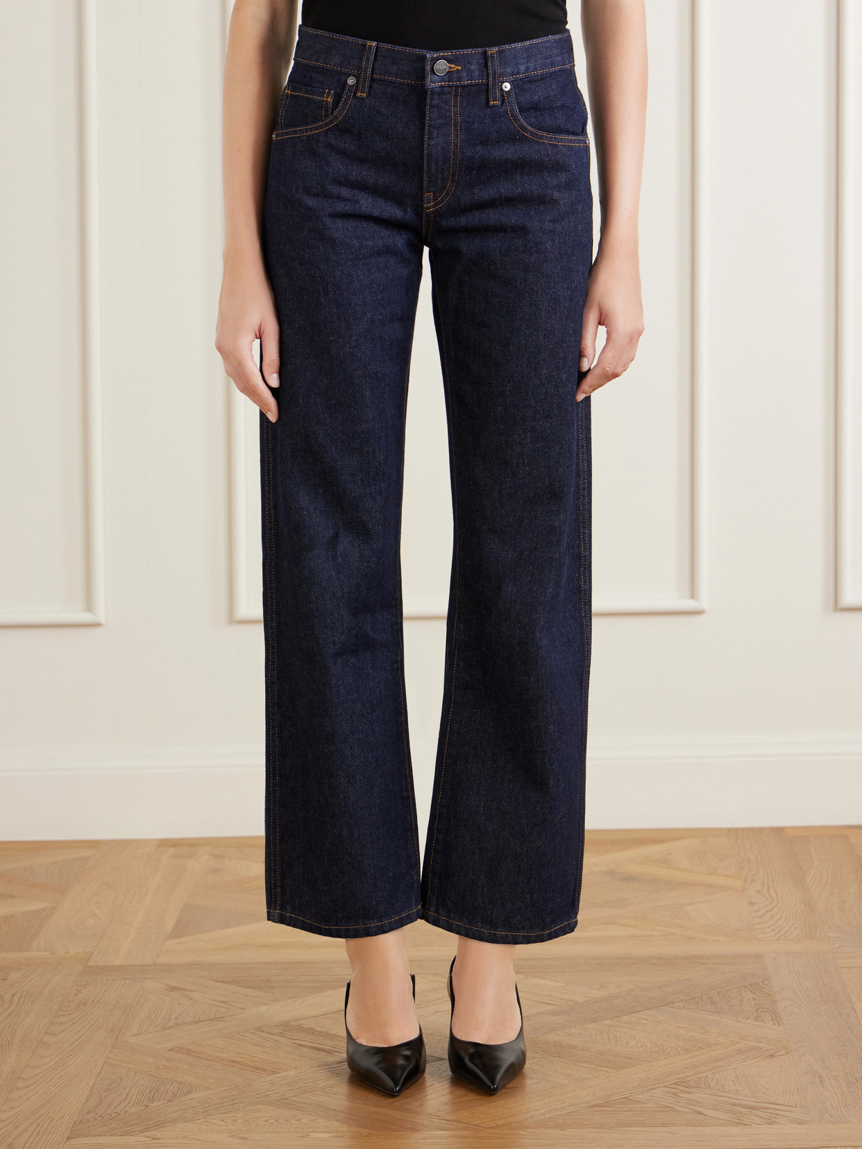 Kerrie Mid-Rise Straight-Leg Jeans