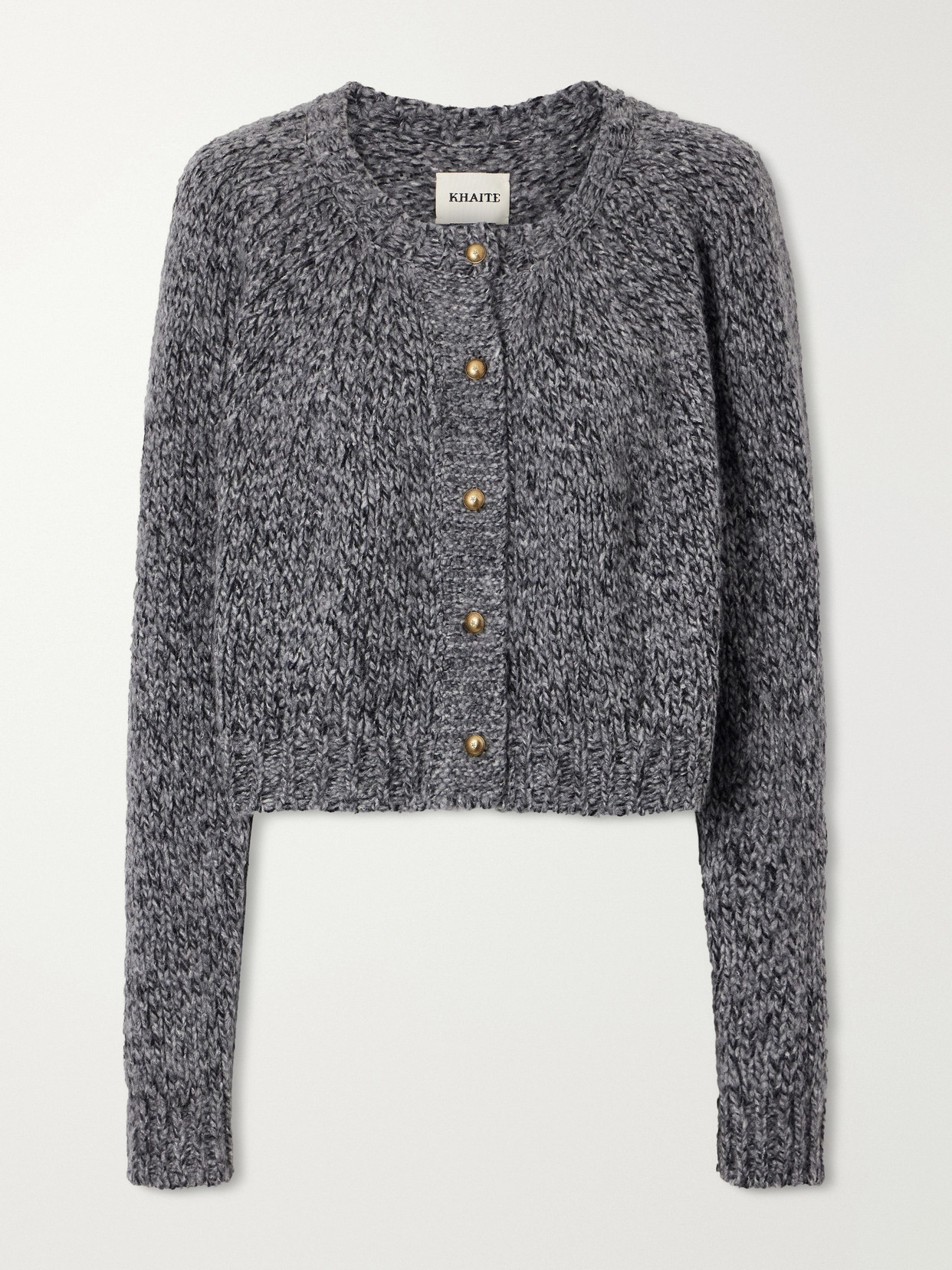 Khaite Niels Cashmere And Silk-blend Cardigan In Gray