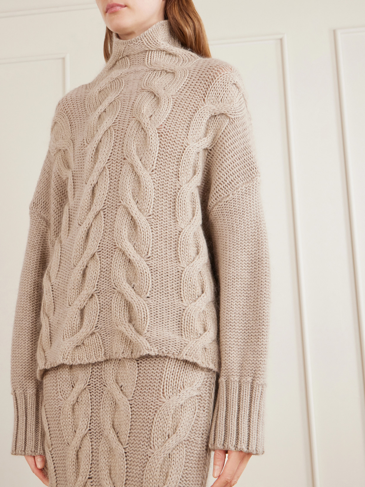 Nico Cable-Knit Cashmere, Mohair And Silk-Blend Turtleneck Sweater