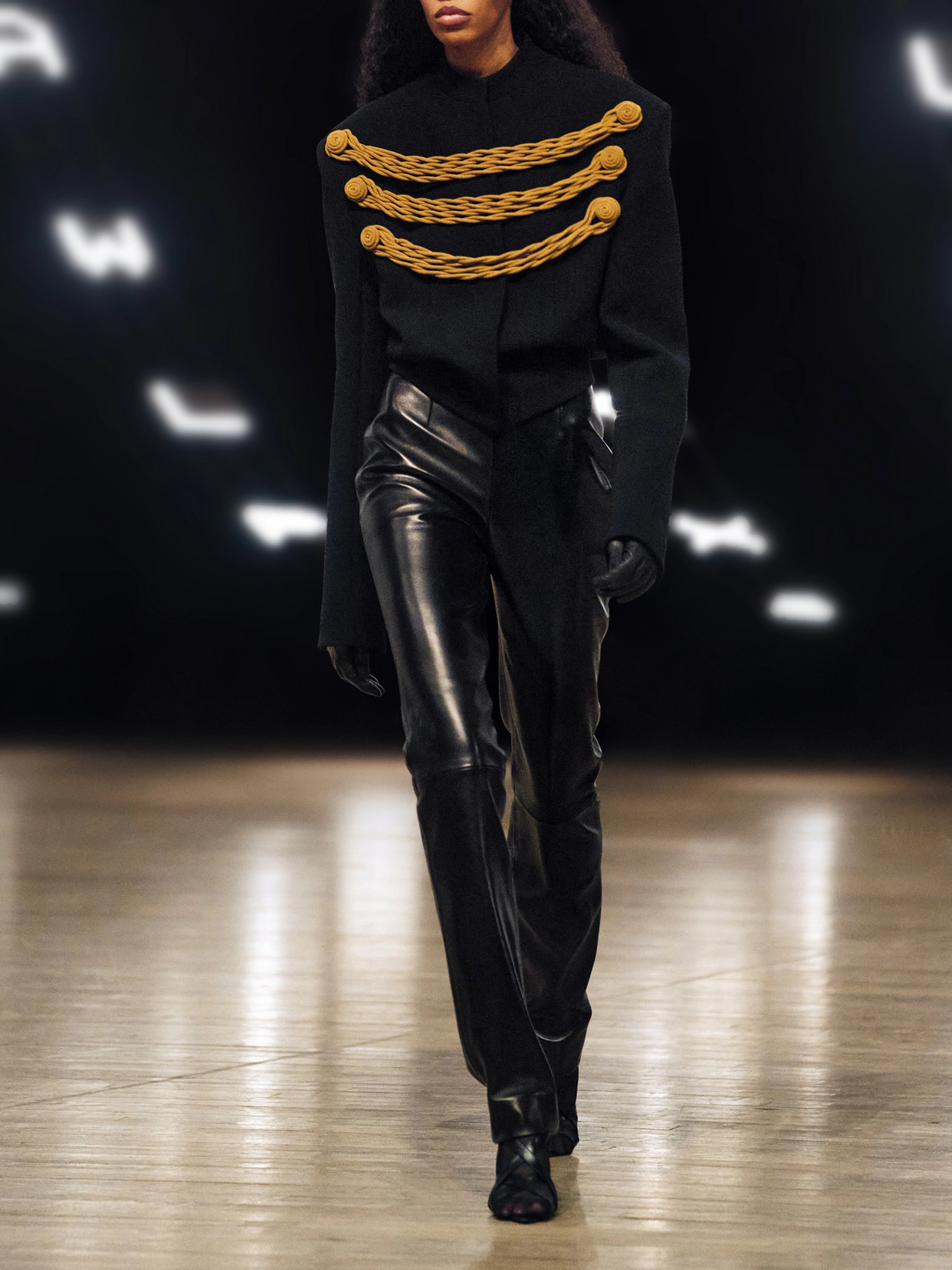 York Cord-Detailed Crepe Jacket