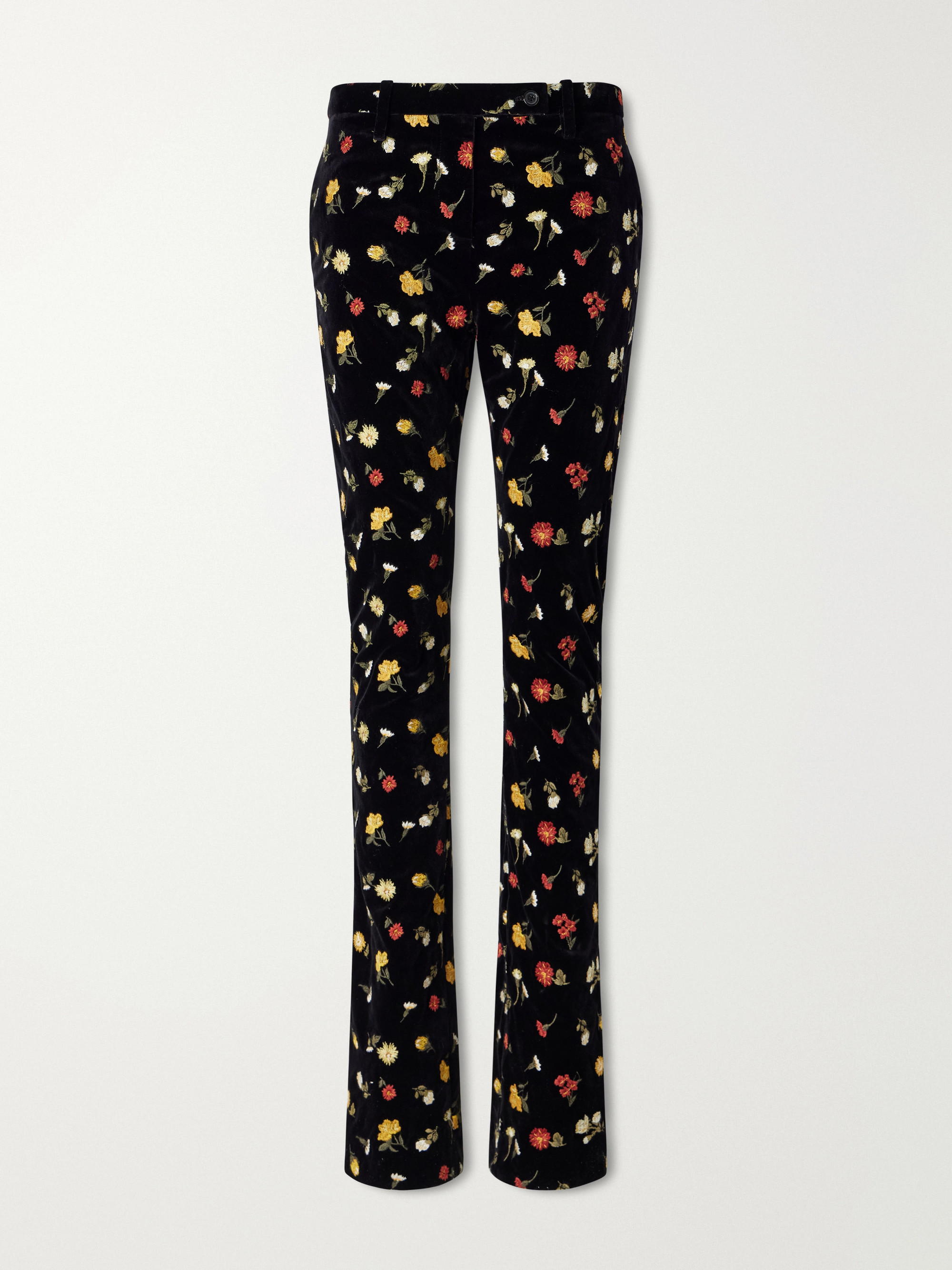 KHAITE Han floral print cotton-blend pants