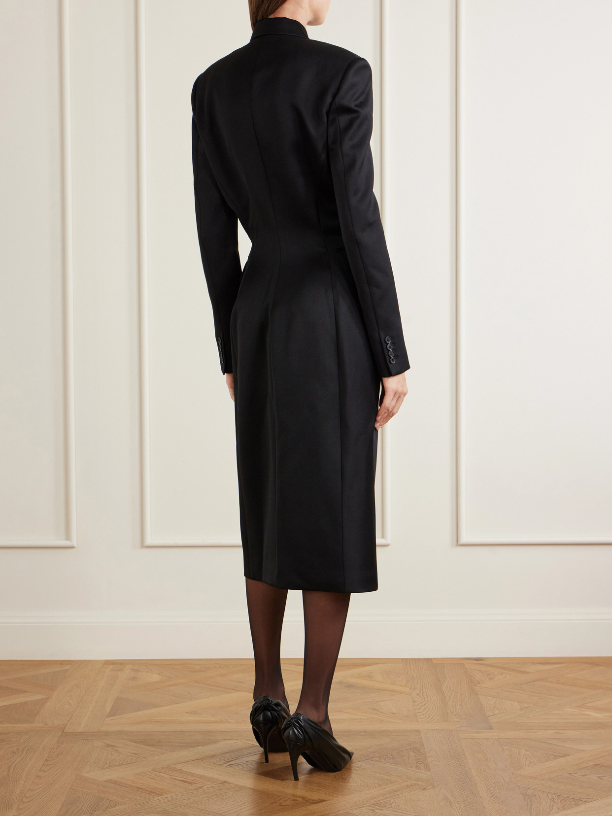 Rolon Double-Breasted Wool-Sateen Coat