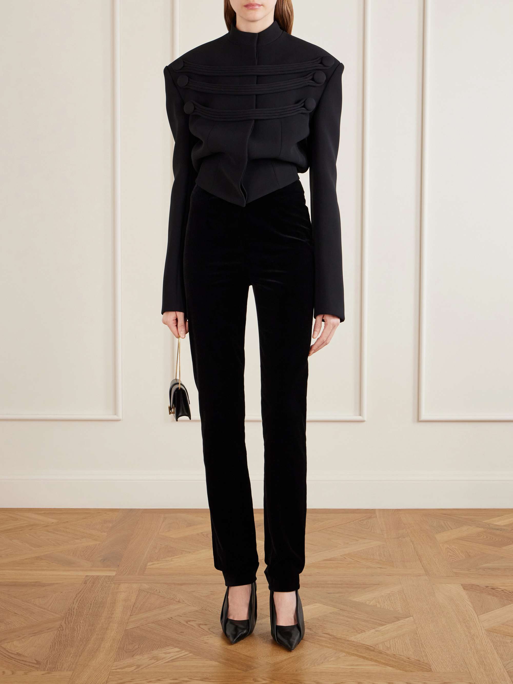 KHAITE York cord-detailed crepe jacket | NET-A-PORTER