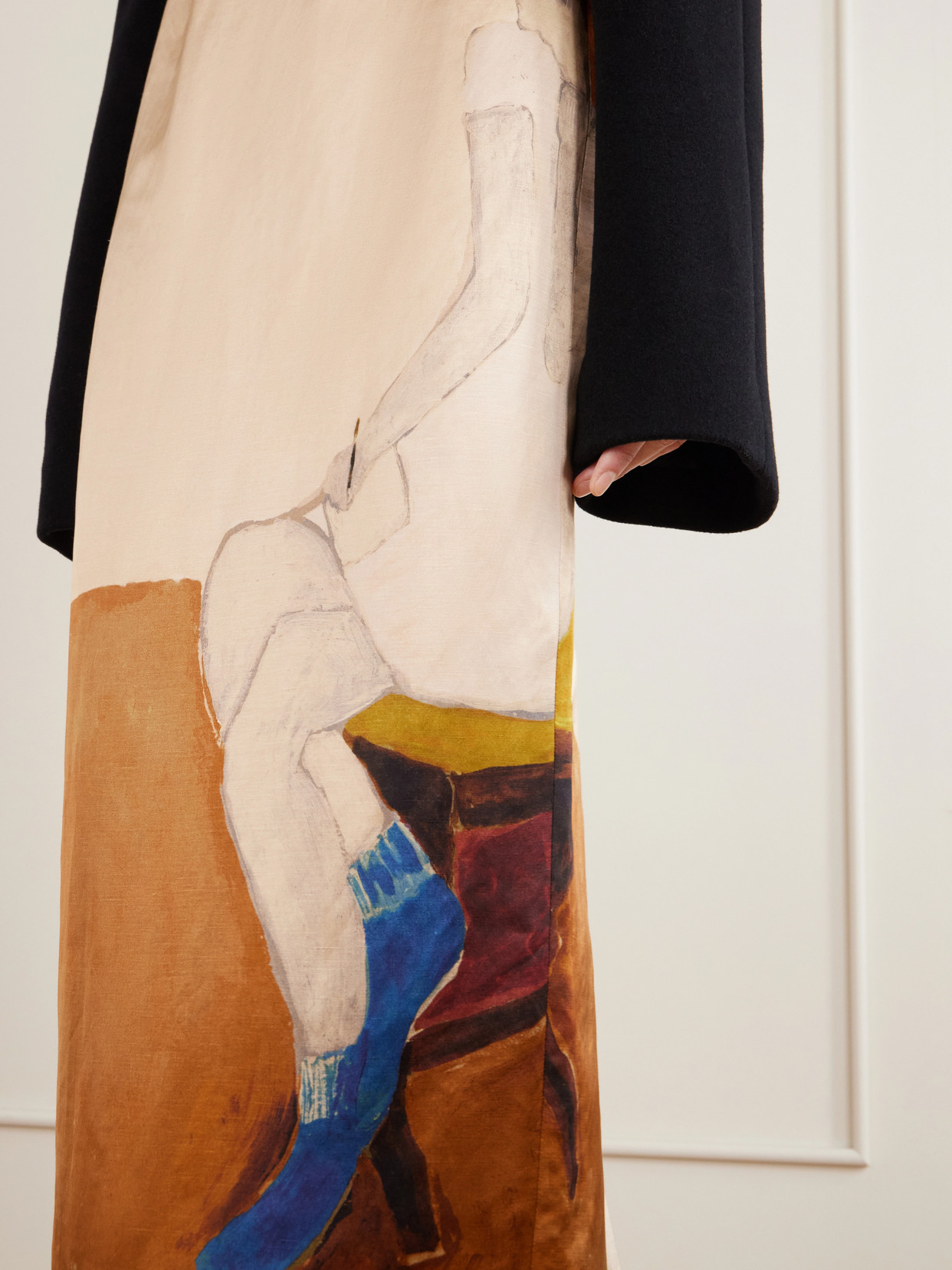 Winston Printed Darted Satin Midi Skit
