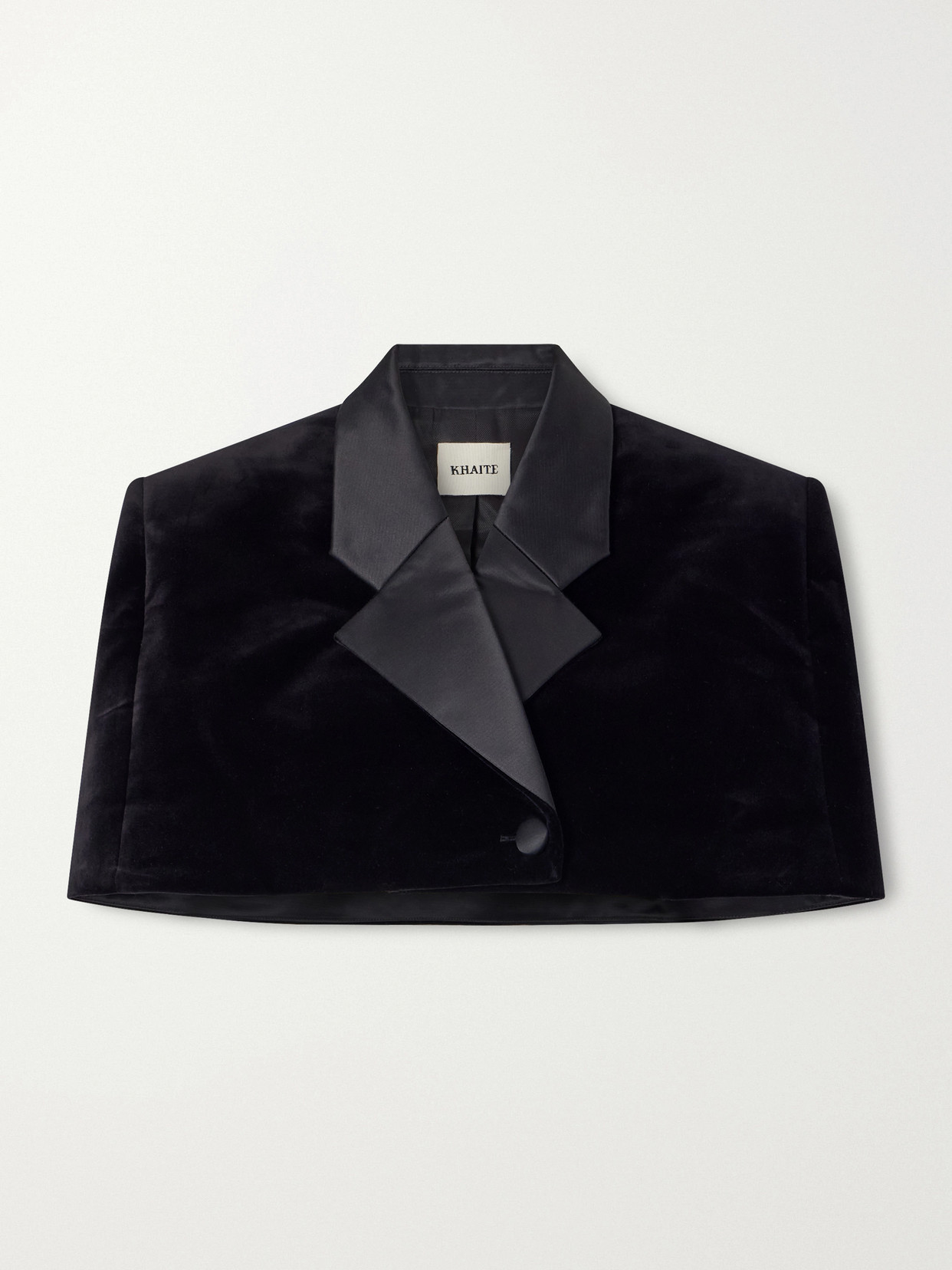 Ilora Double-Breasted Cropped Cotton-Blend Velvet Jacket