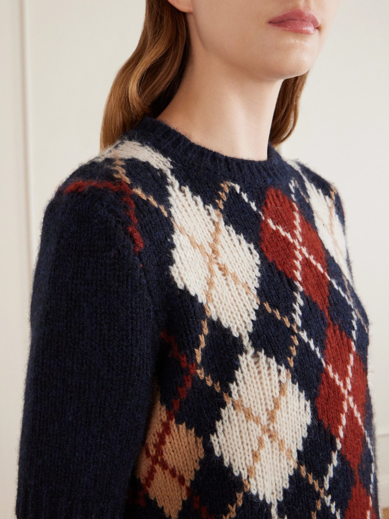 Lisa Argyle Wool And Mohair-Blend Sweater