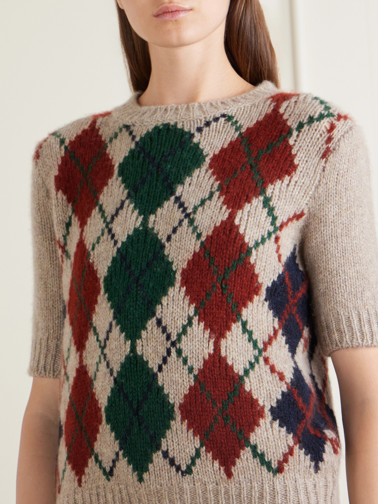 Lisa Argyle Wool And Mohair-Blend Sweater