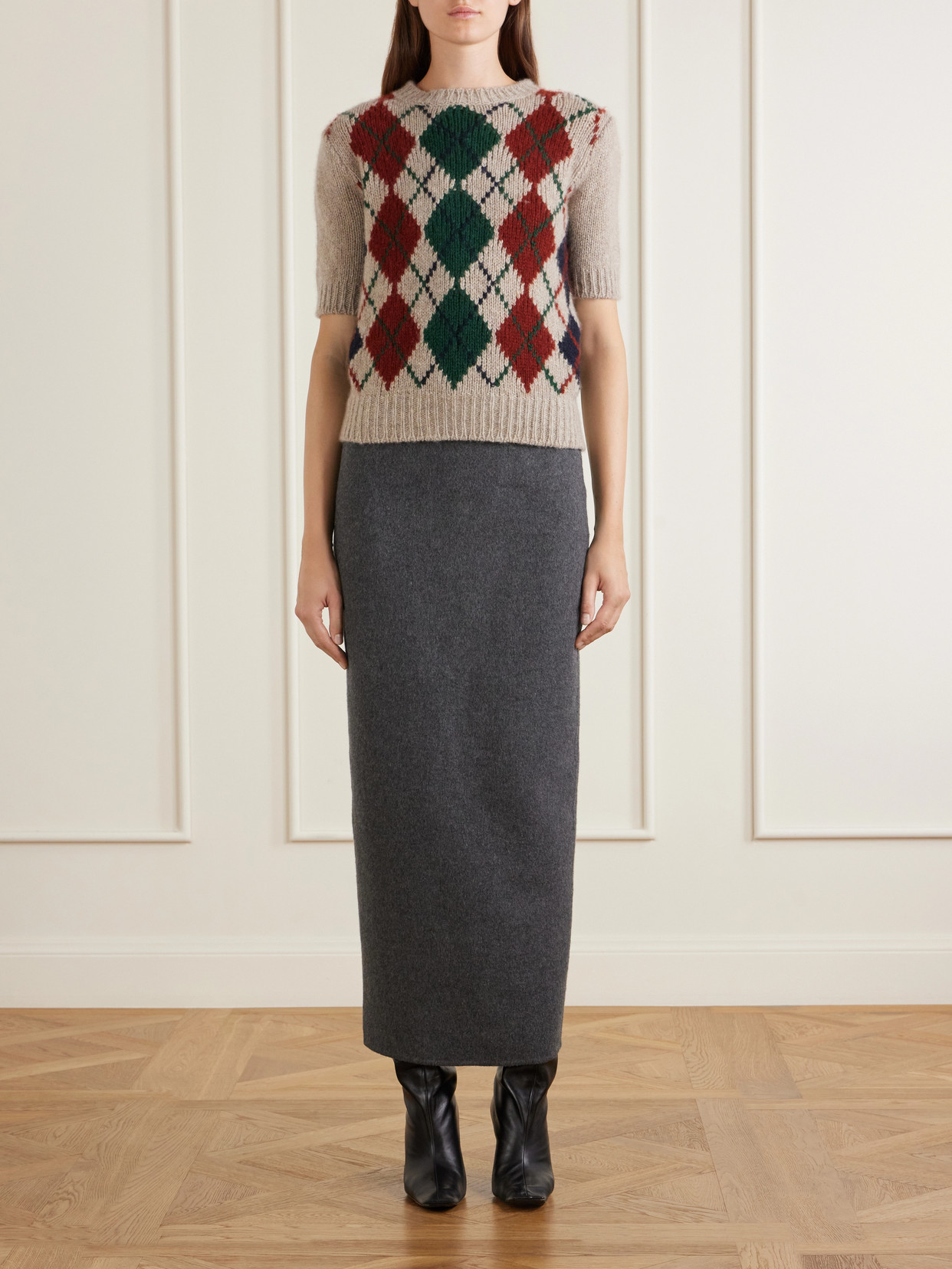 Lisa Argyle Wool And Mohair-Blend Sweater